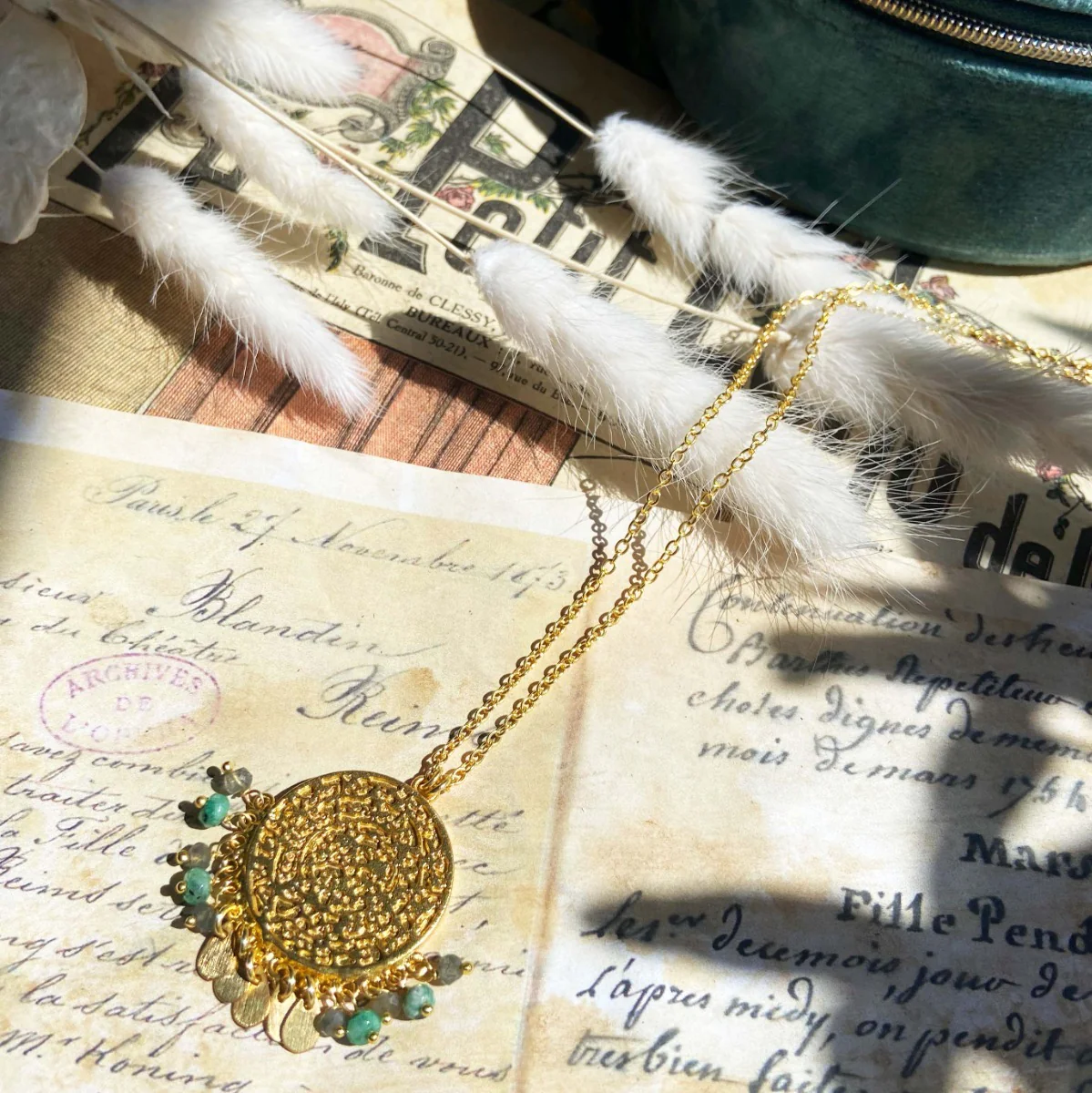Ines Green Agate Necklace - Image 3