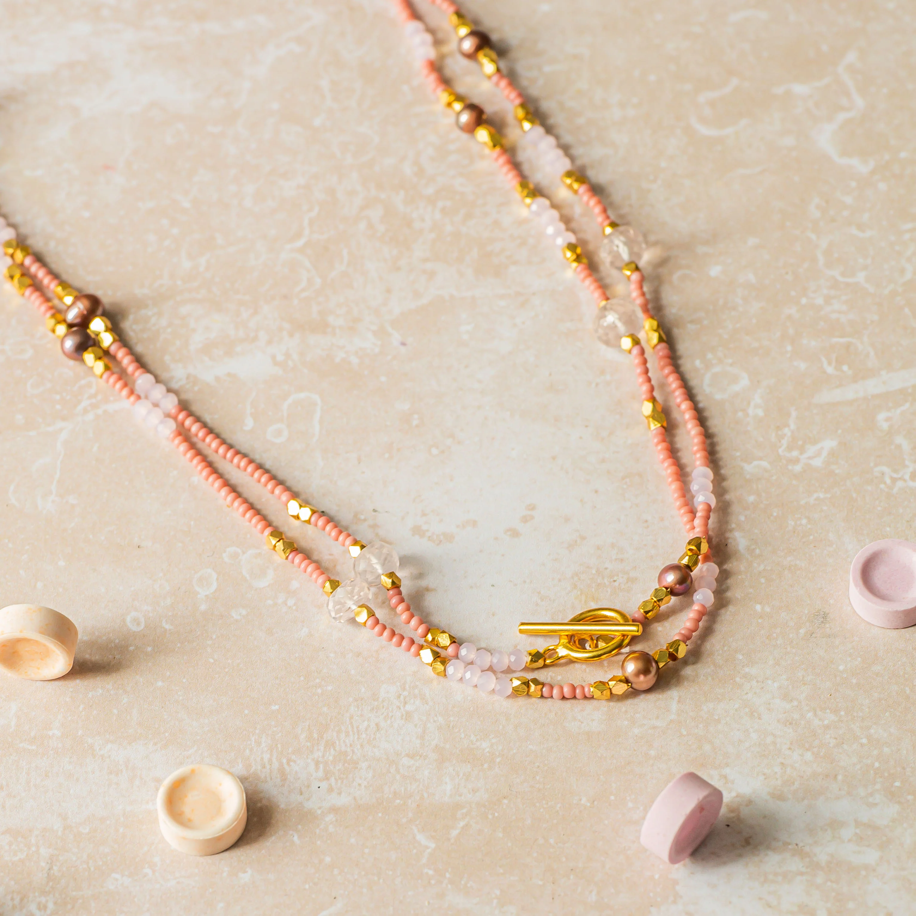 Kiara Long Necklace Pink - Image 3