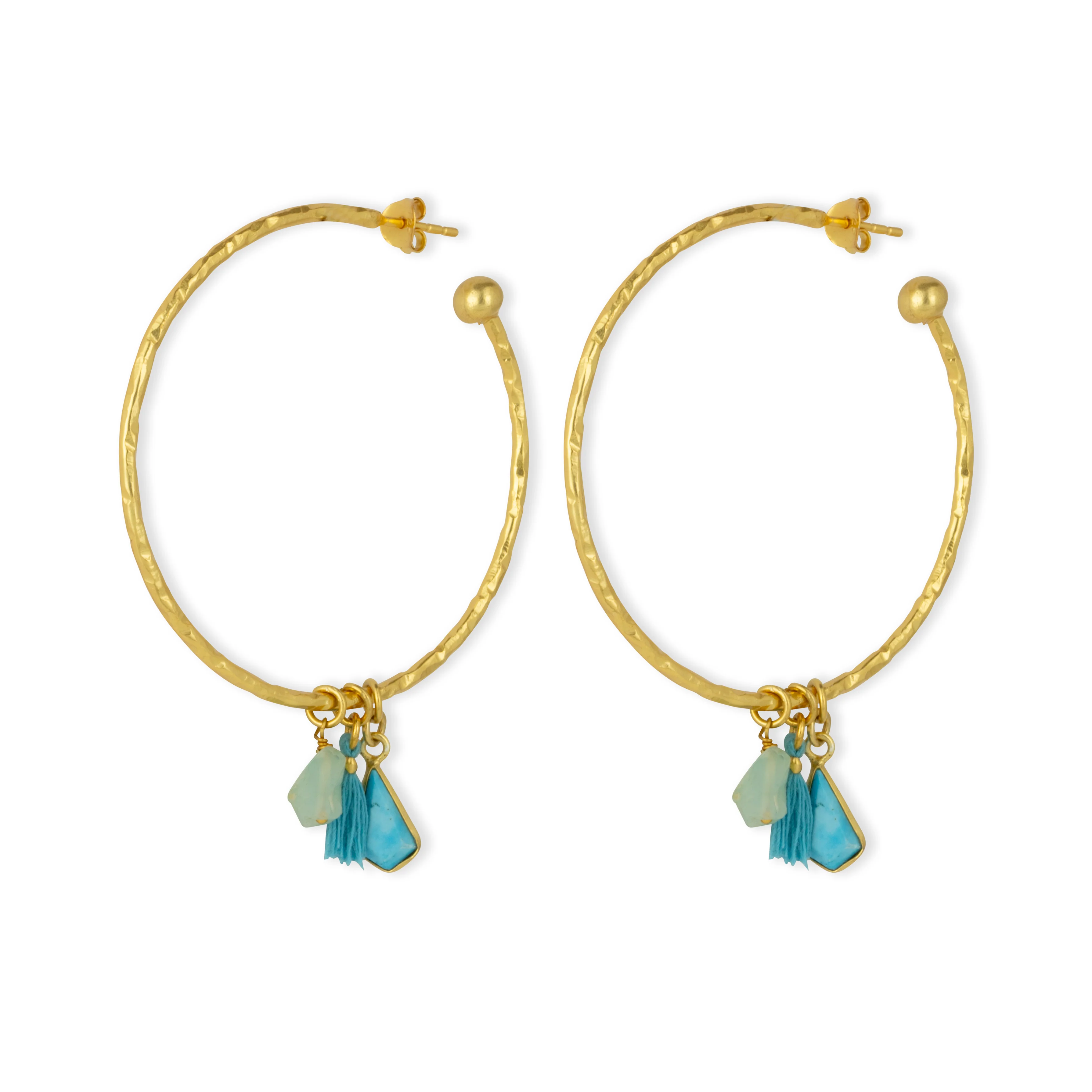 Large Nicky Hoops Turquoise