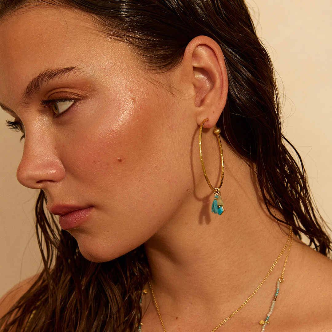 Large Nicky Hoops Turquoise - Image 2