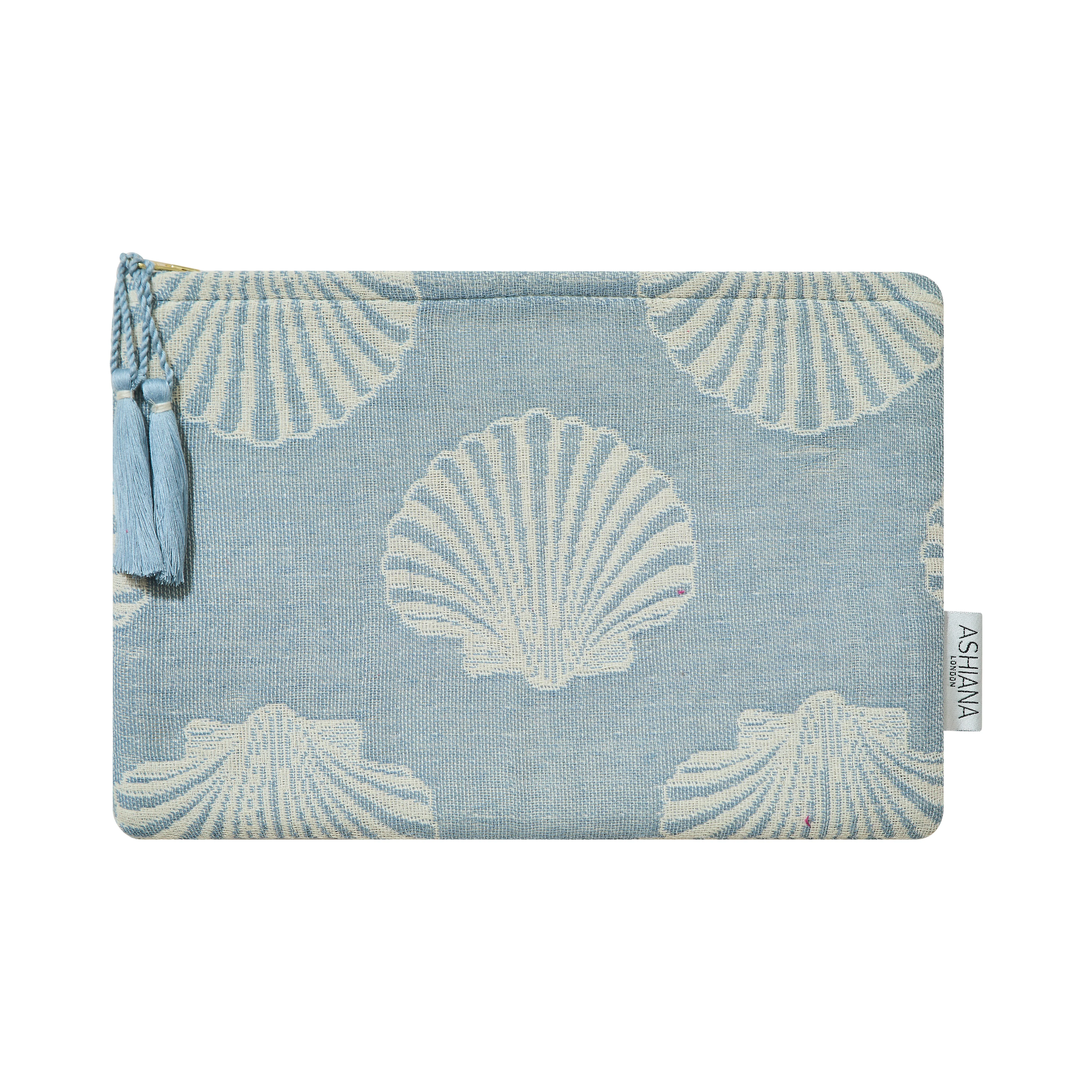 Light Blue Shell Pattern Pouch