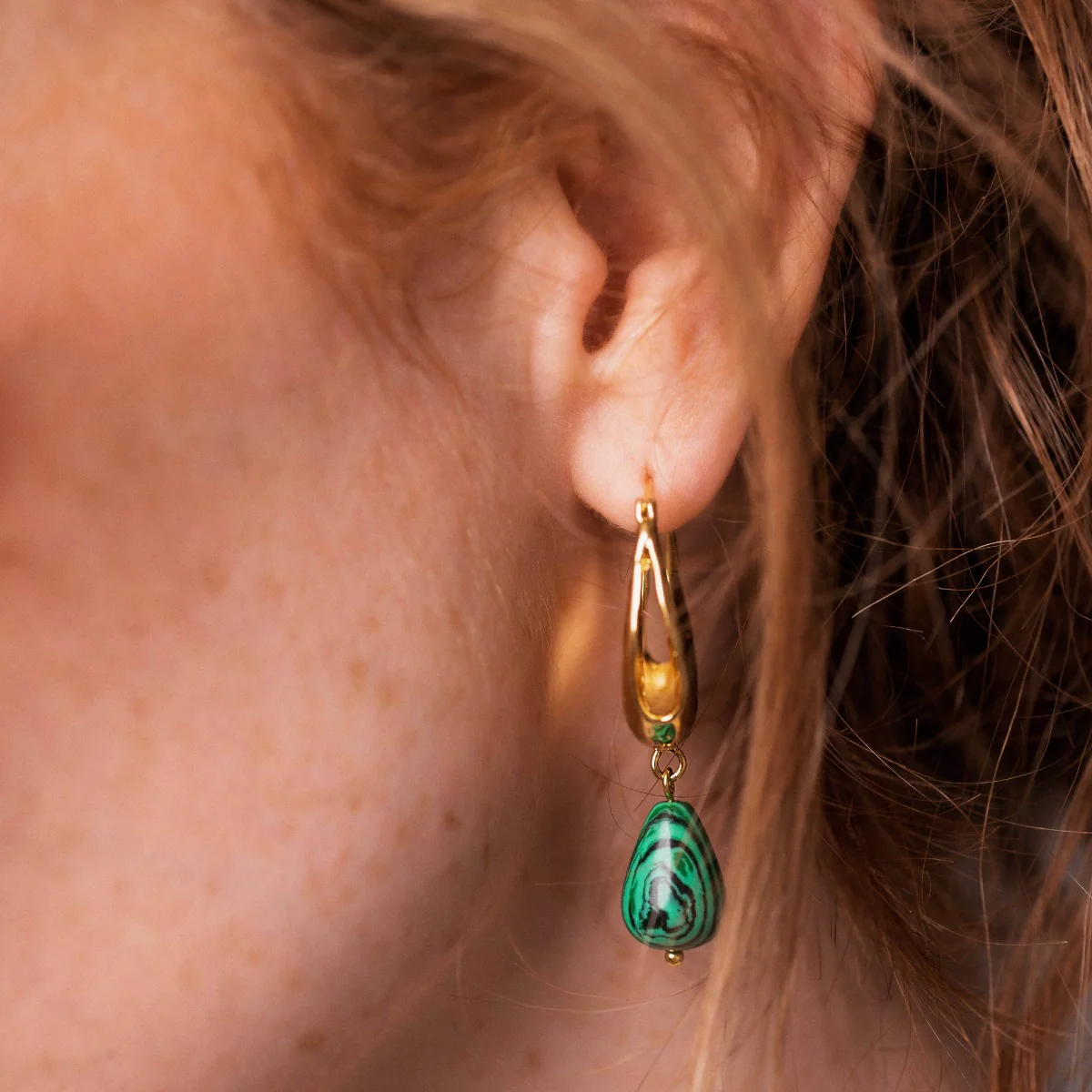 Lindsey Malachite Earrings - Image 2