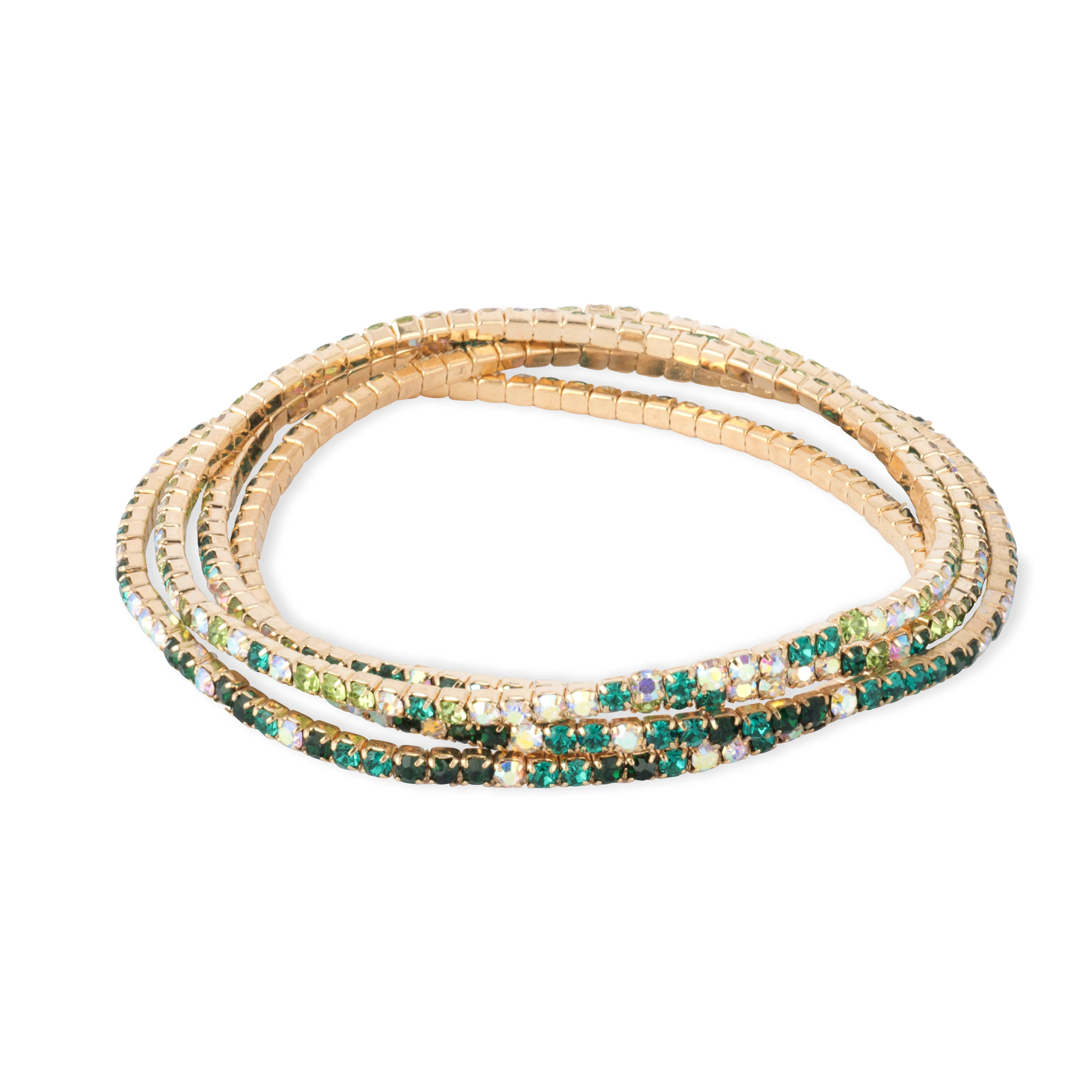 Lumi Green Stretch Tennis Bracelet Set