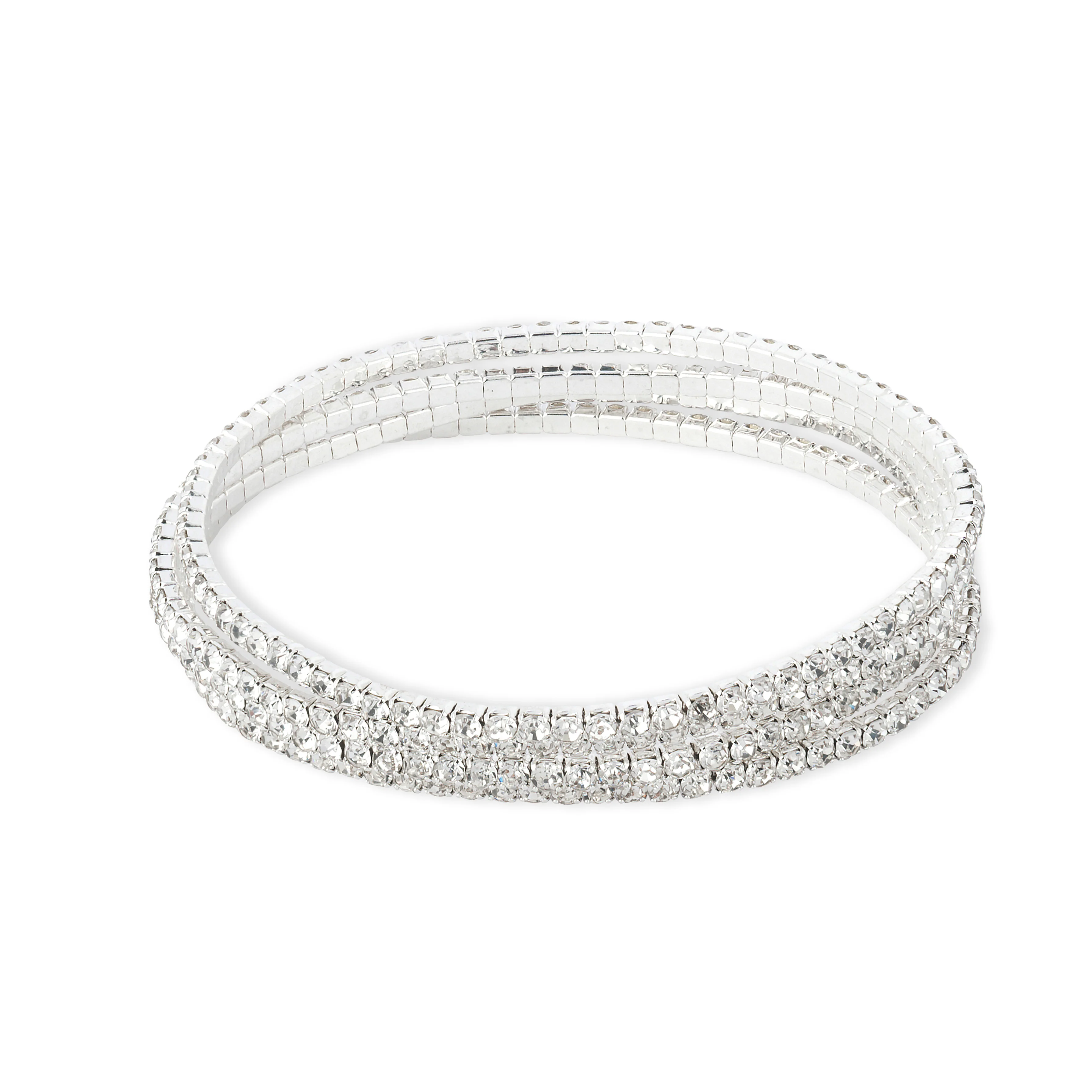 Lumi Silver Stretch Tennis Bracelet Set