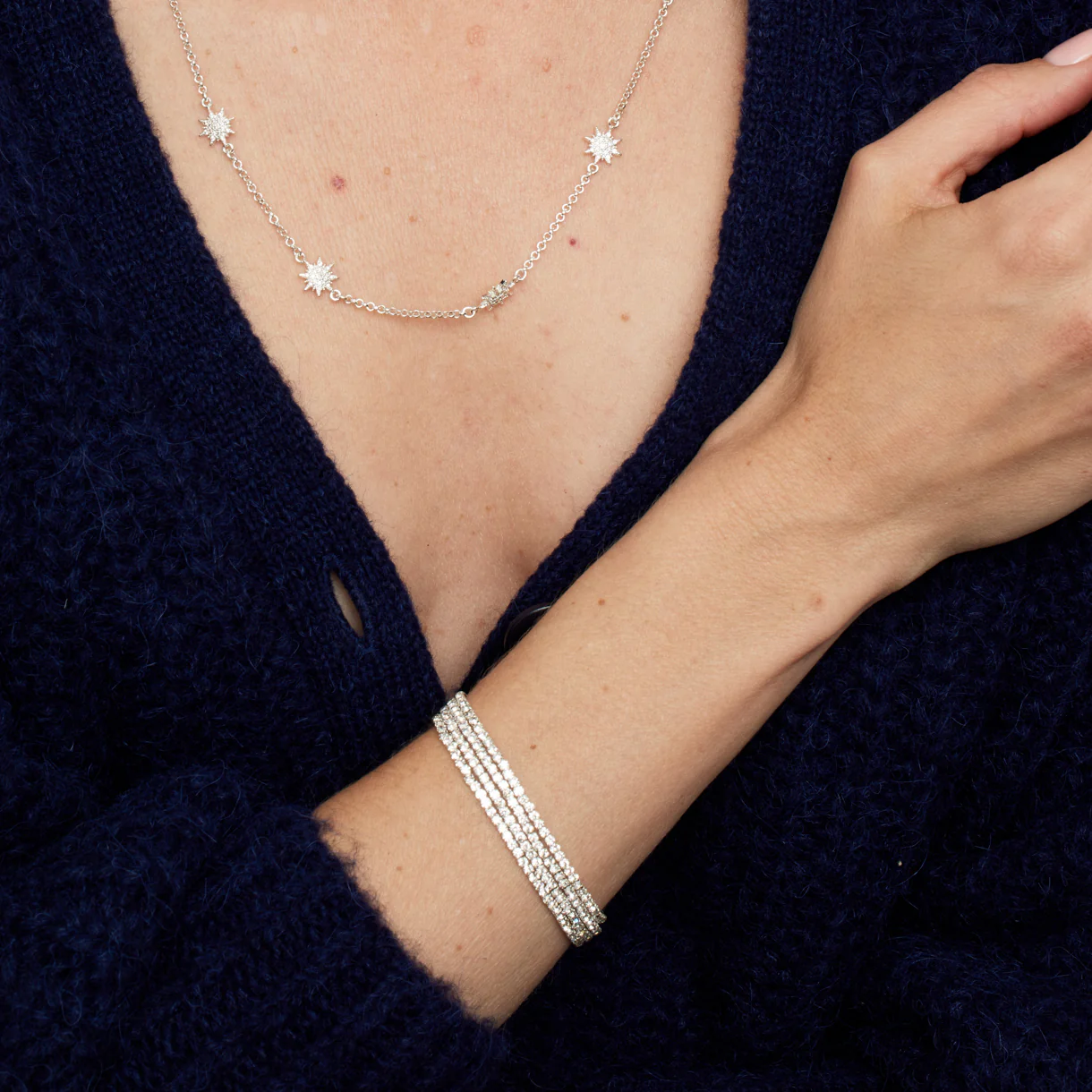 Lumi Silver Stretch Tennis Bracelet Set - Image 2