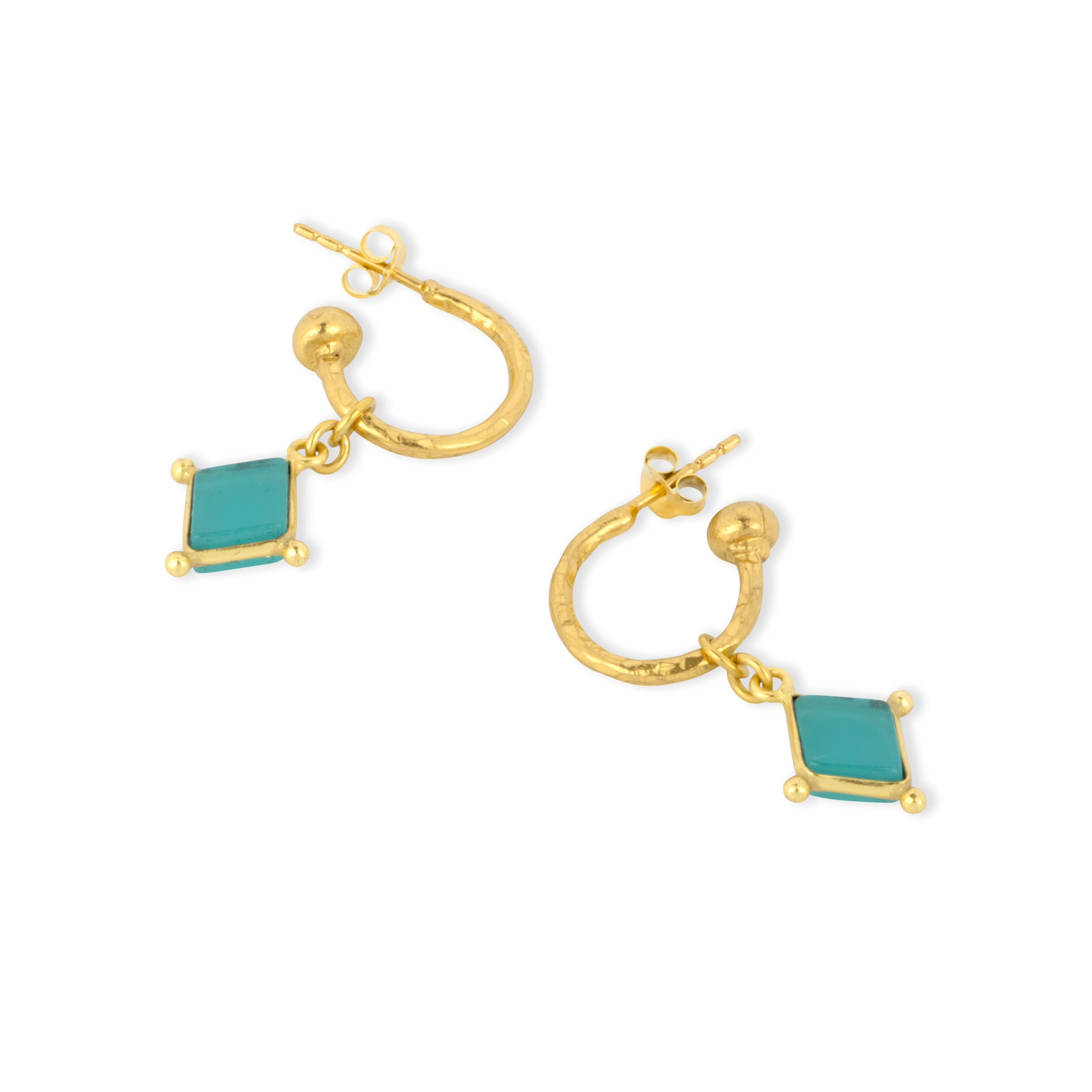 Lyra Hoop Earrings Aqua