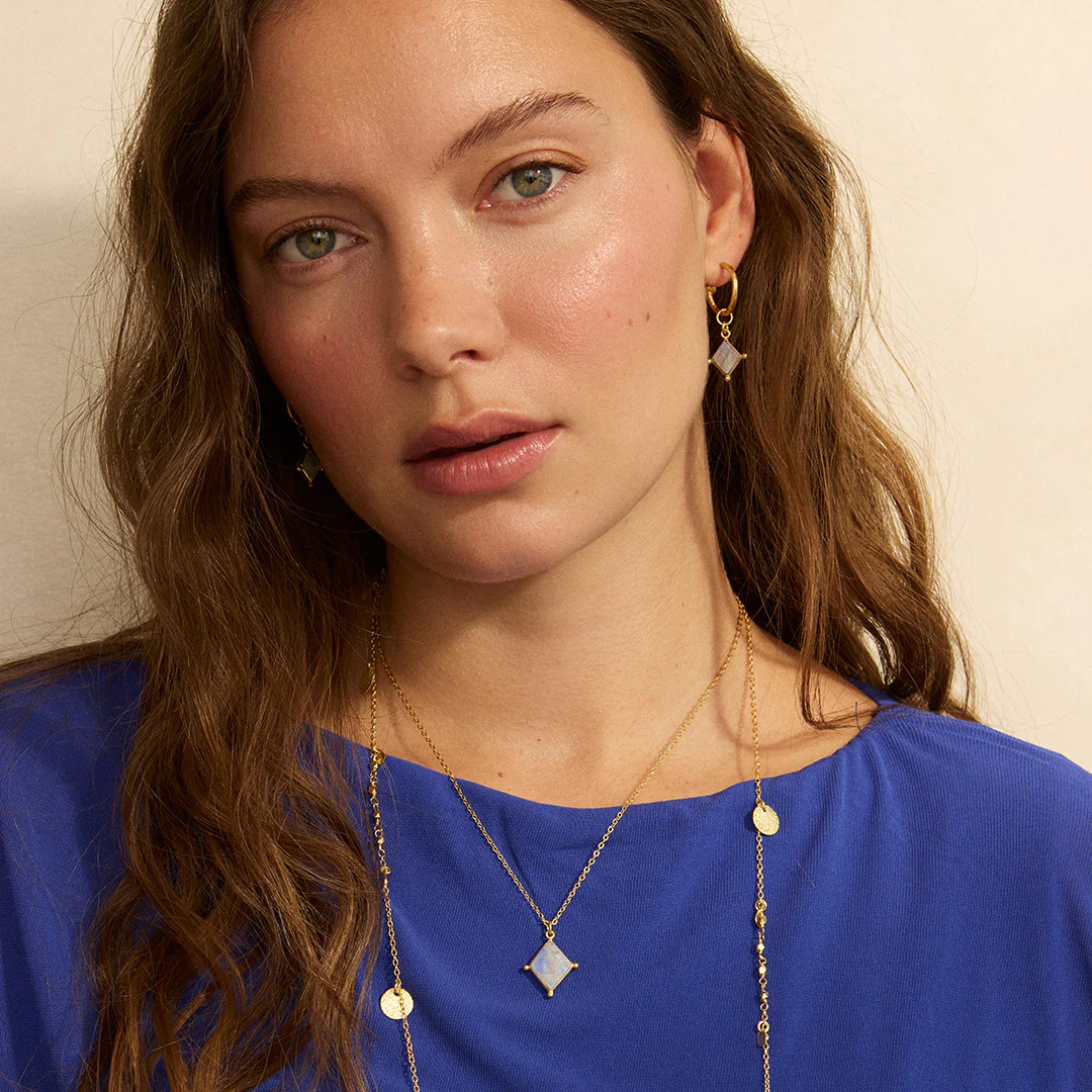 Lyra Hoop Earrings White - Image 3