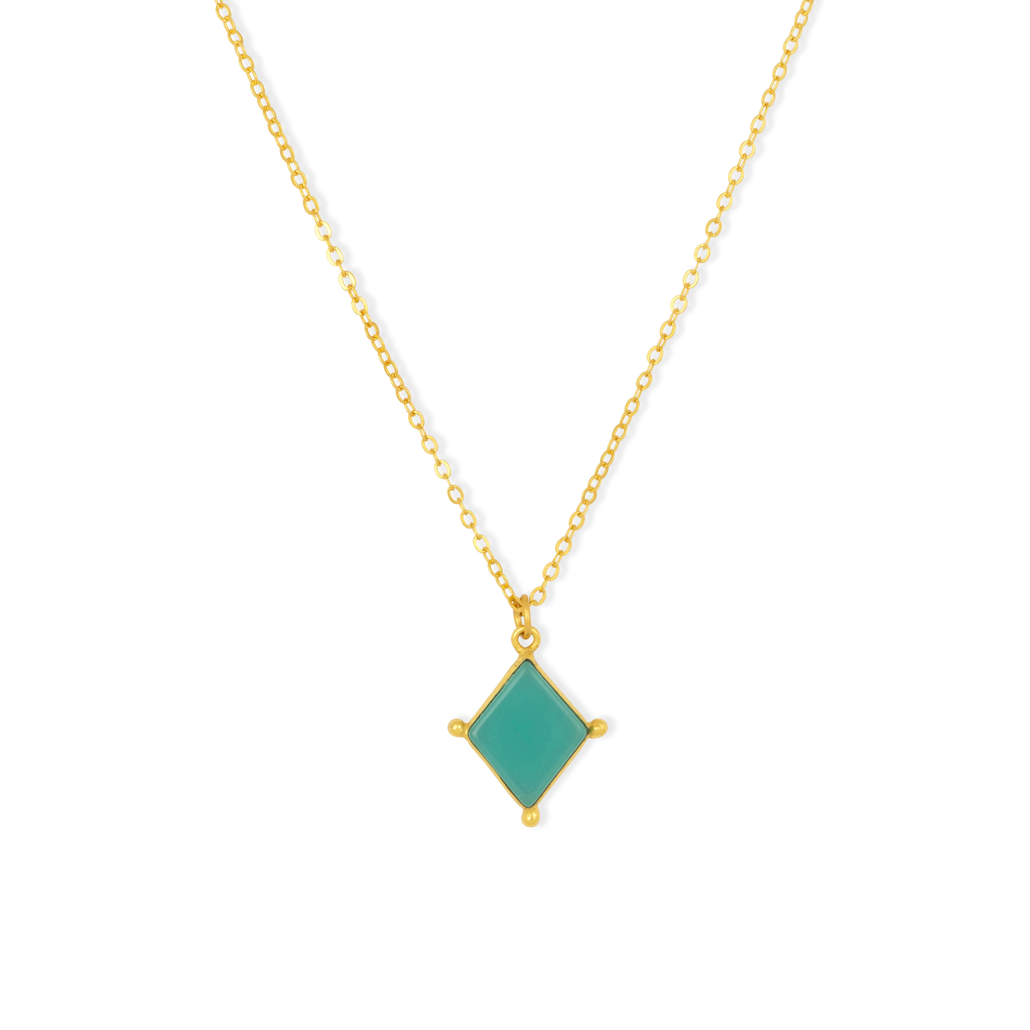 Lyra Aqua Chalcedony Necklace