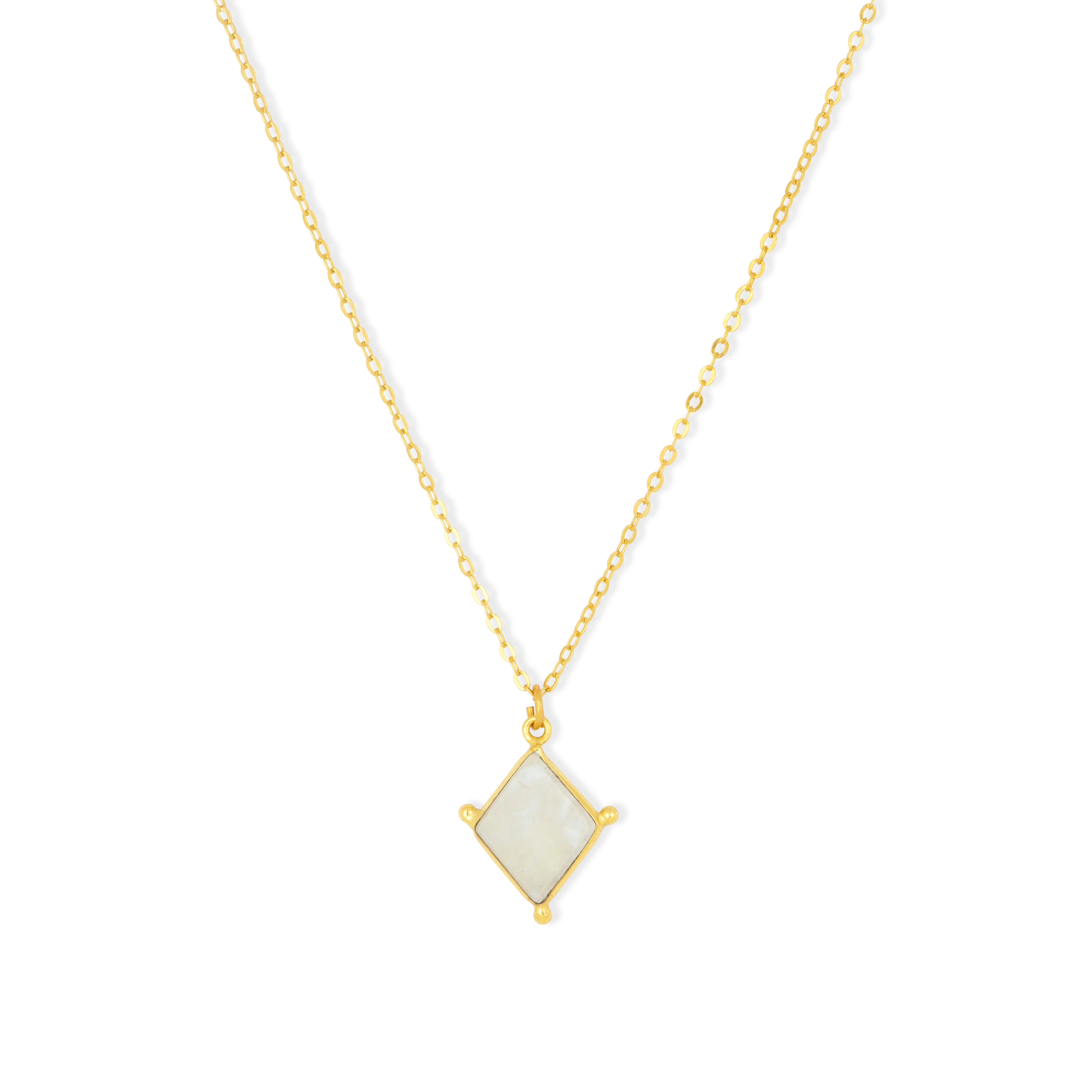 Lyra White Moonstone Necklace