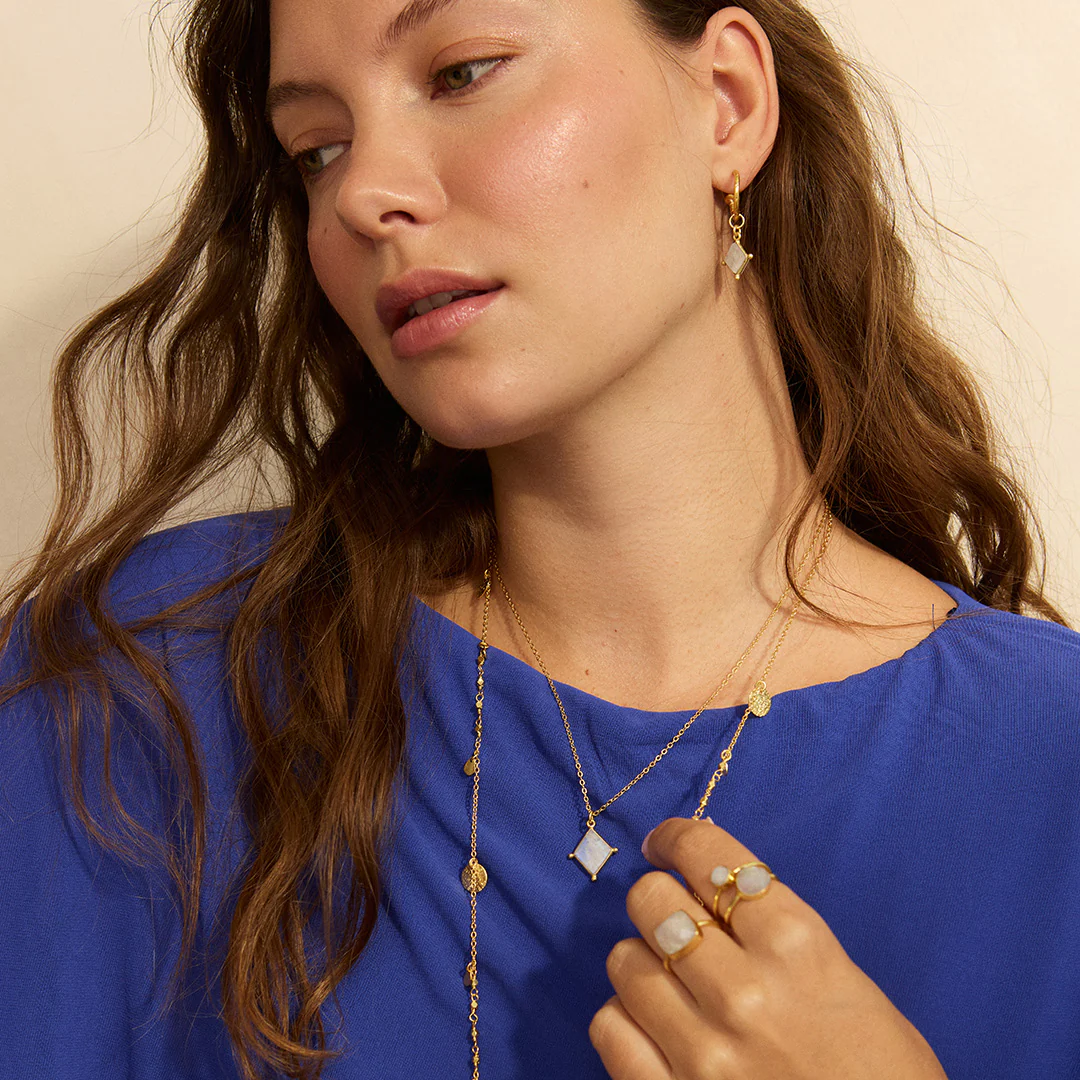 Lyra White Moonstone Necklace - Image 3