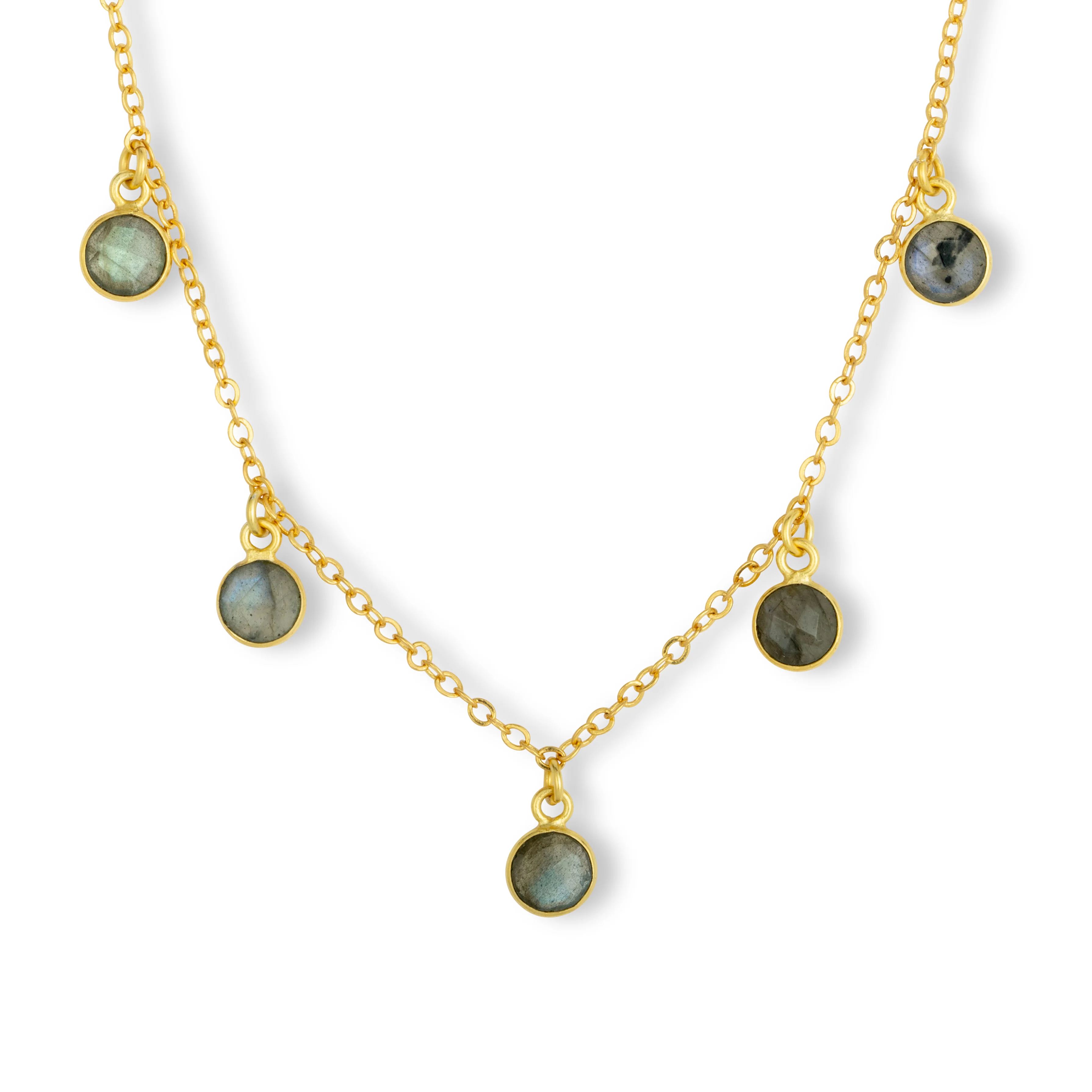 Maeve Charm Necklace Labradorite