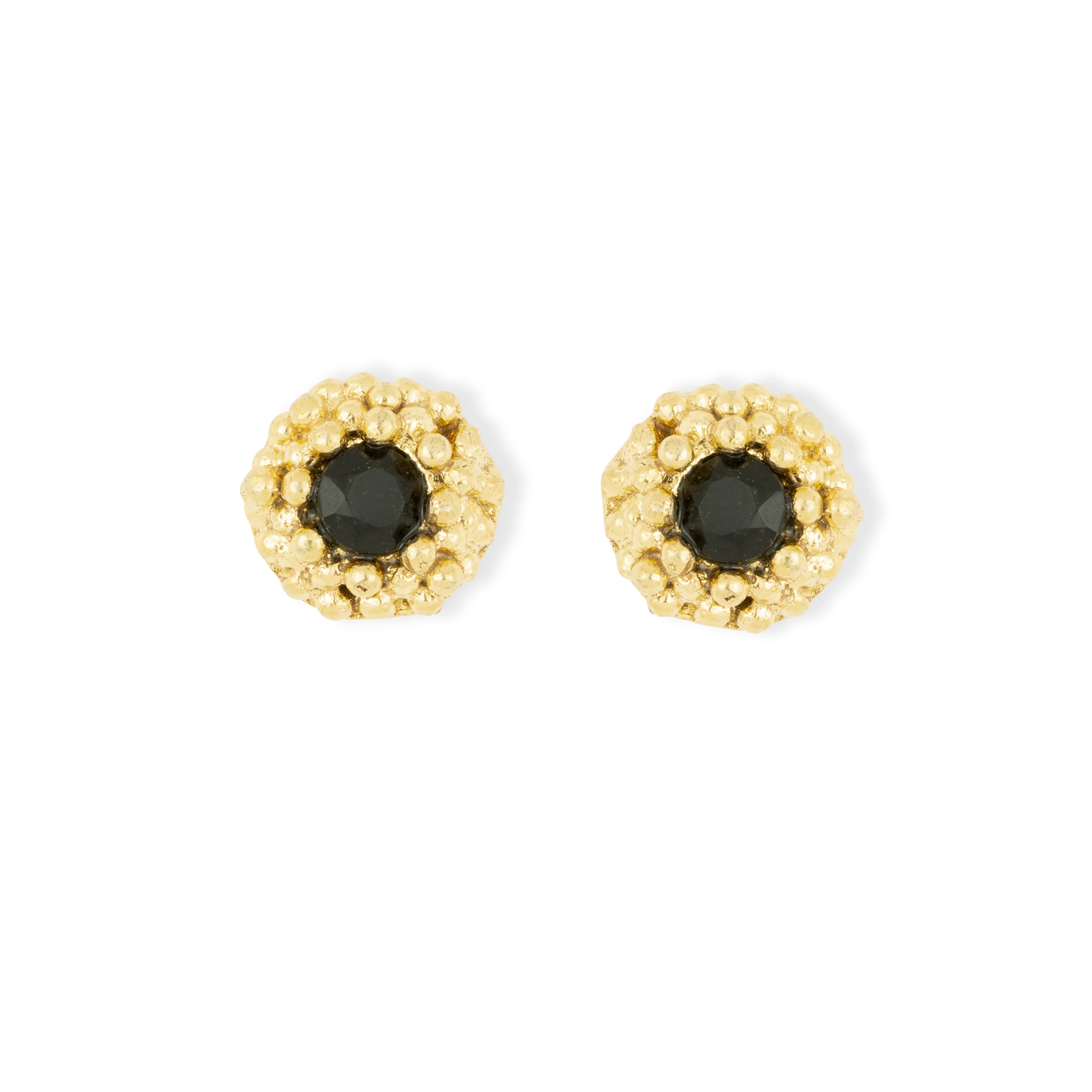 Maine Black Flower Stud Earrings