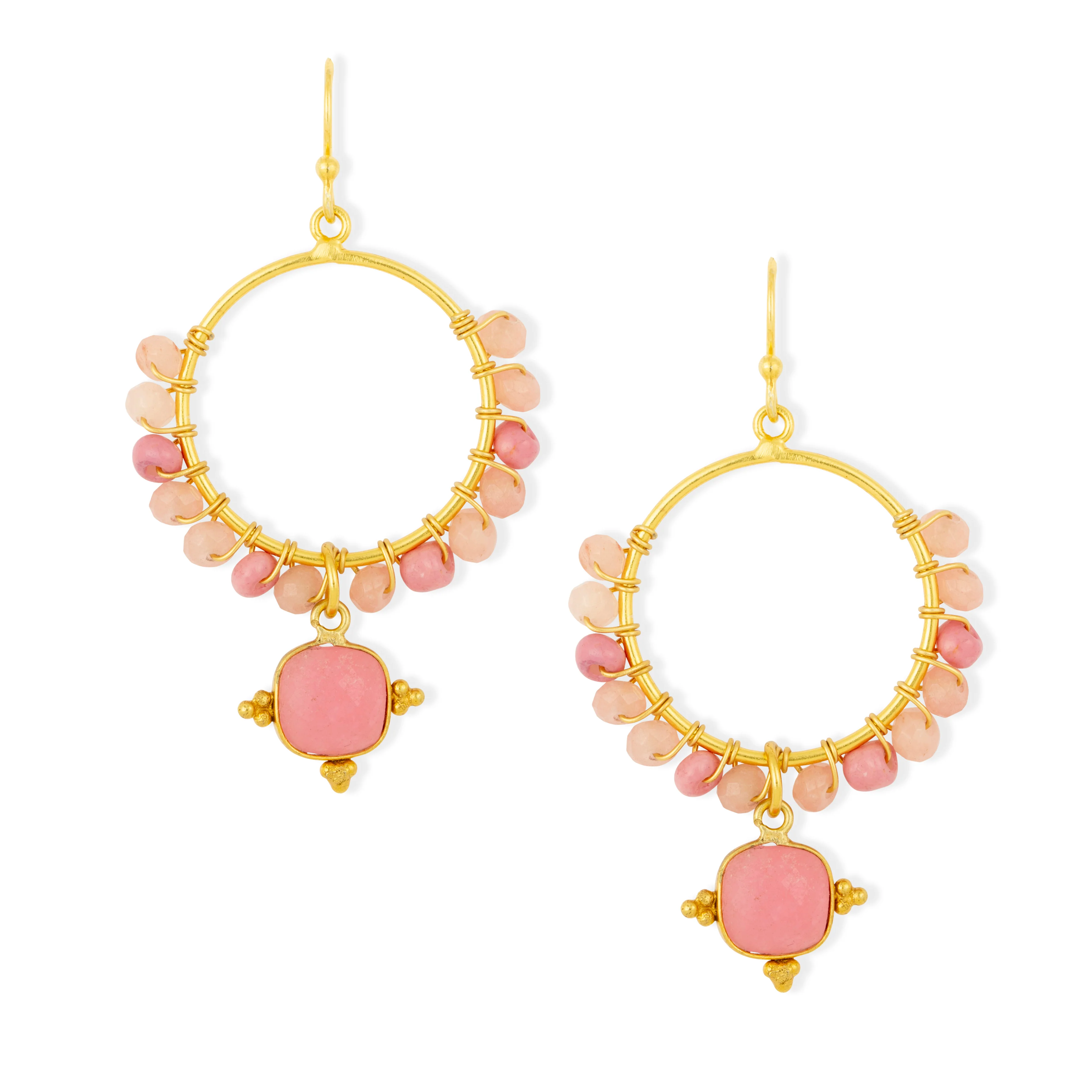 Malibu Beaded Earrings Pink