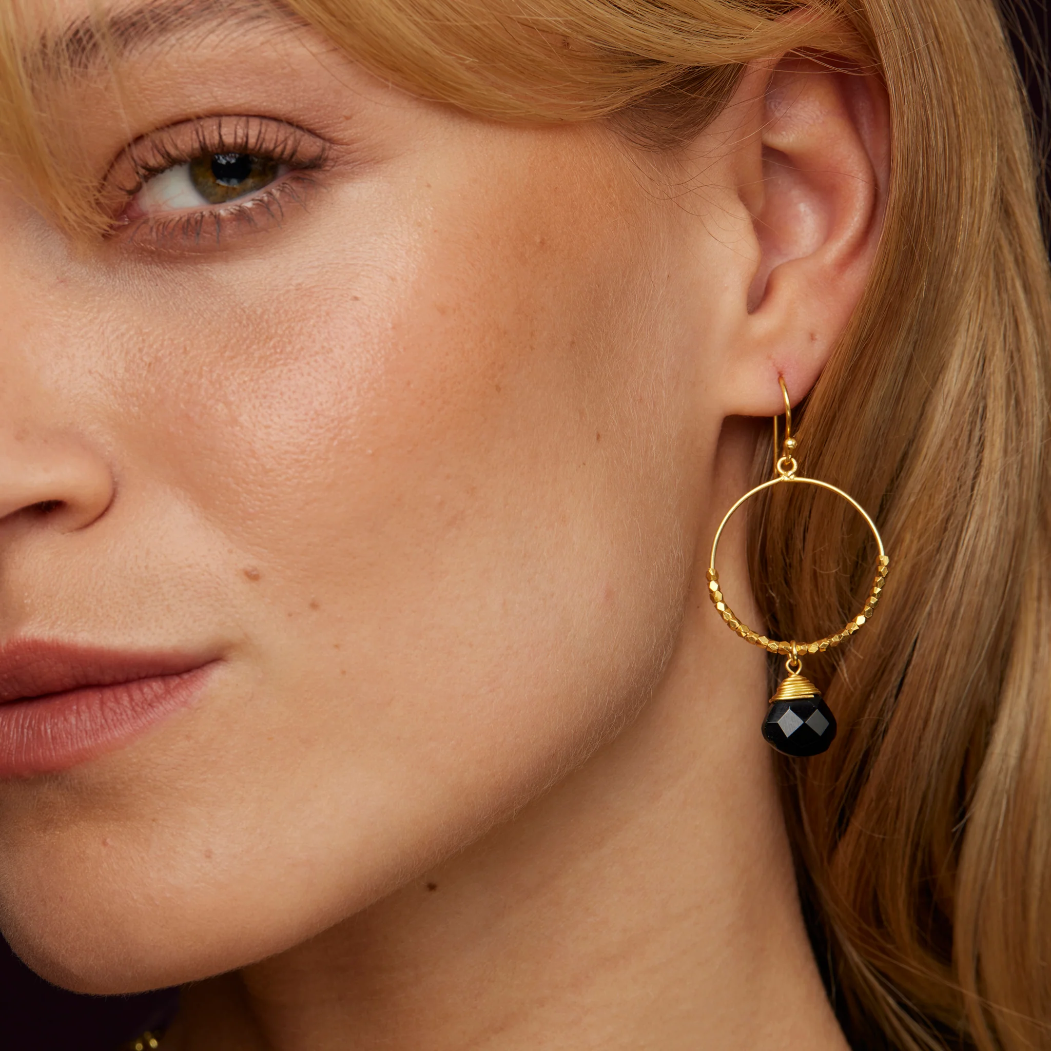 Marie Hoop Earrings Black Onyx - Image 2