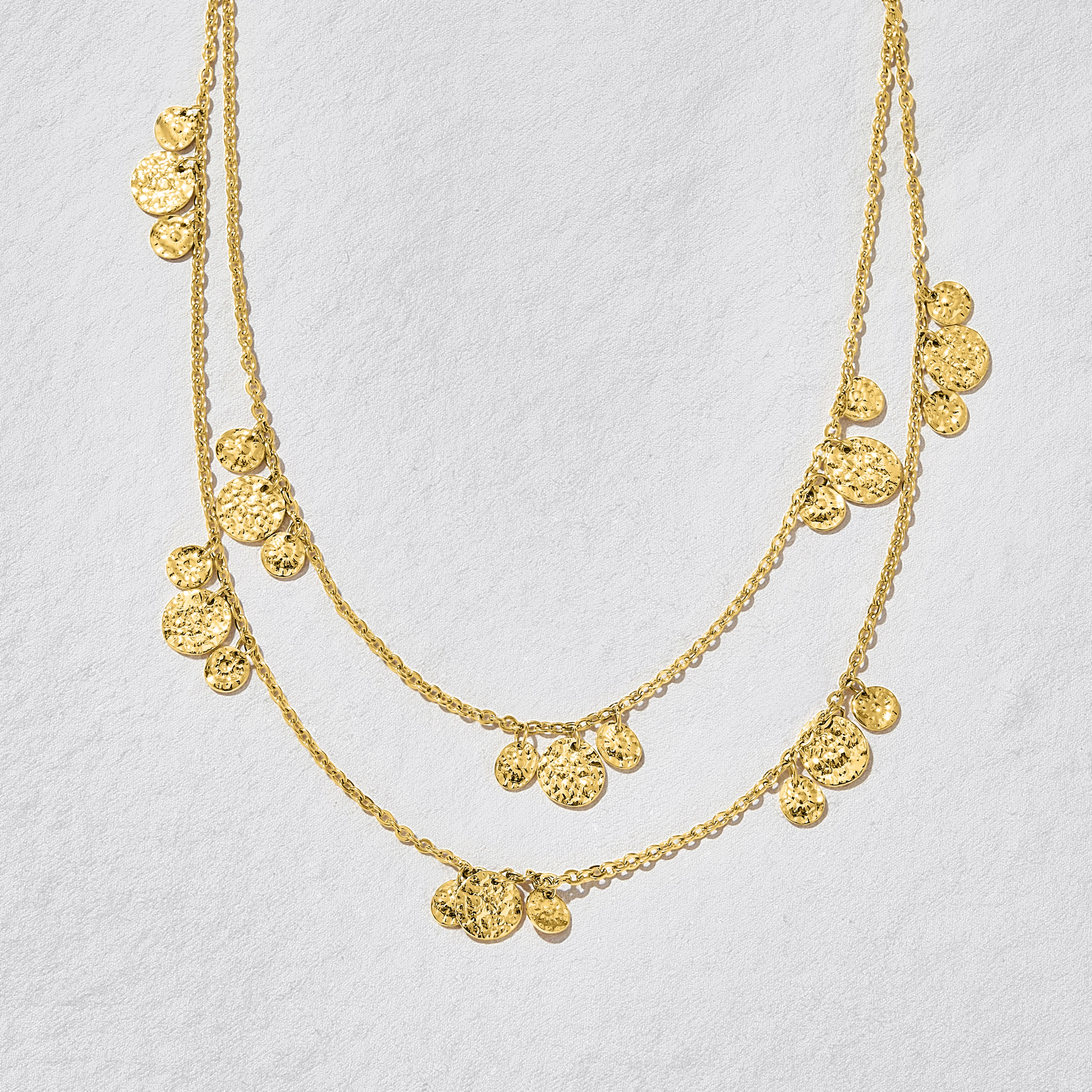 Marley Gold Multi Disc Necklace