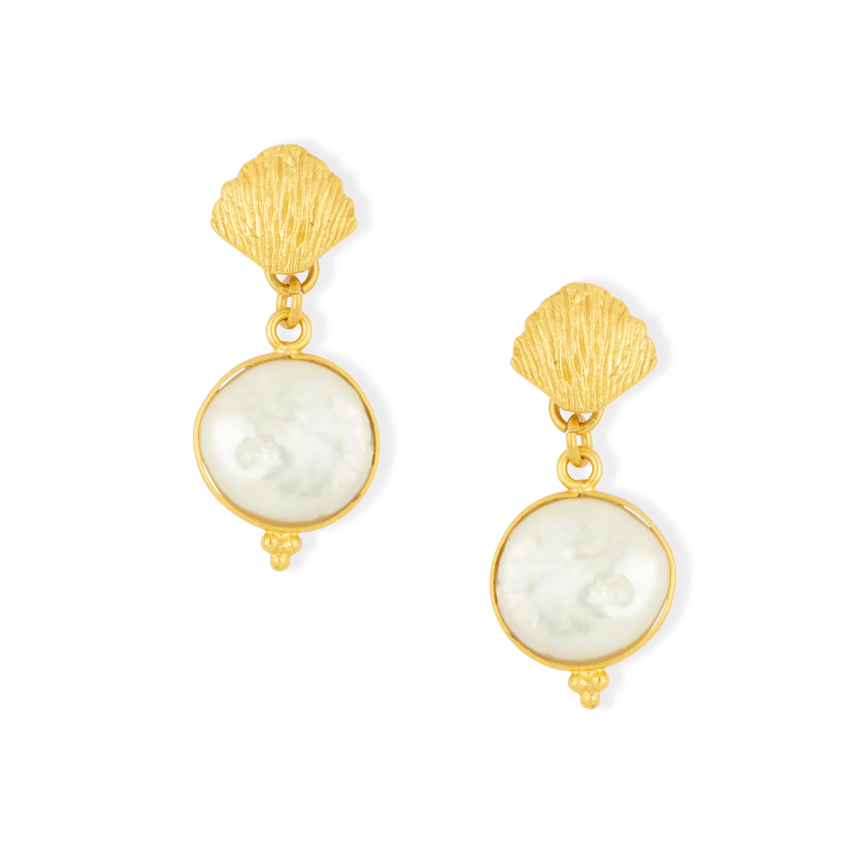 Mimi Seashell Earrings Pearl