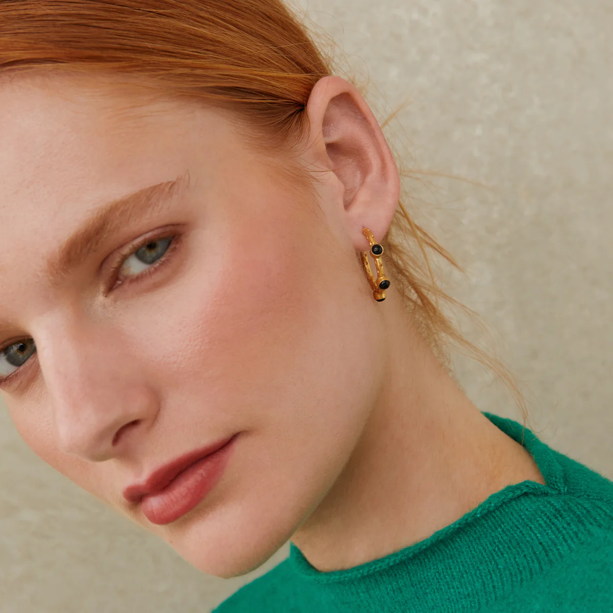 Mini Cruise Black Onyx Hoops - Image 4