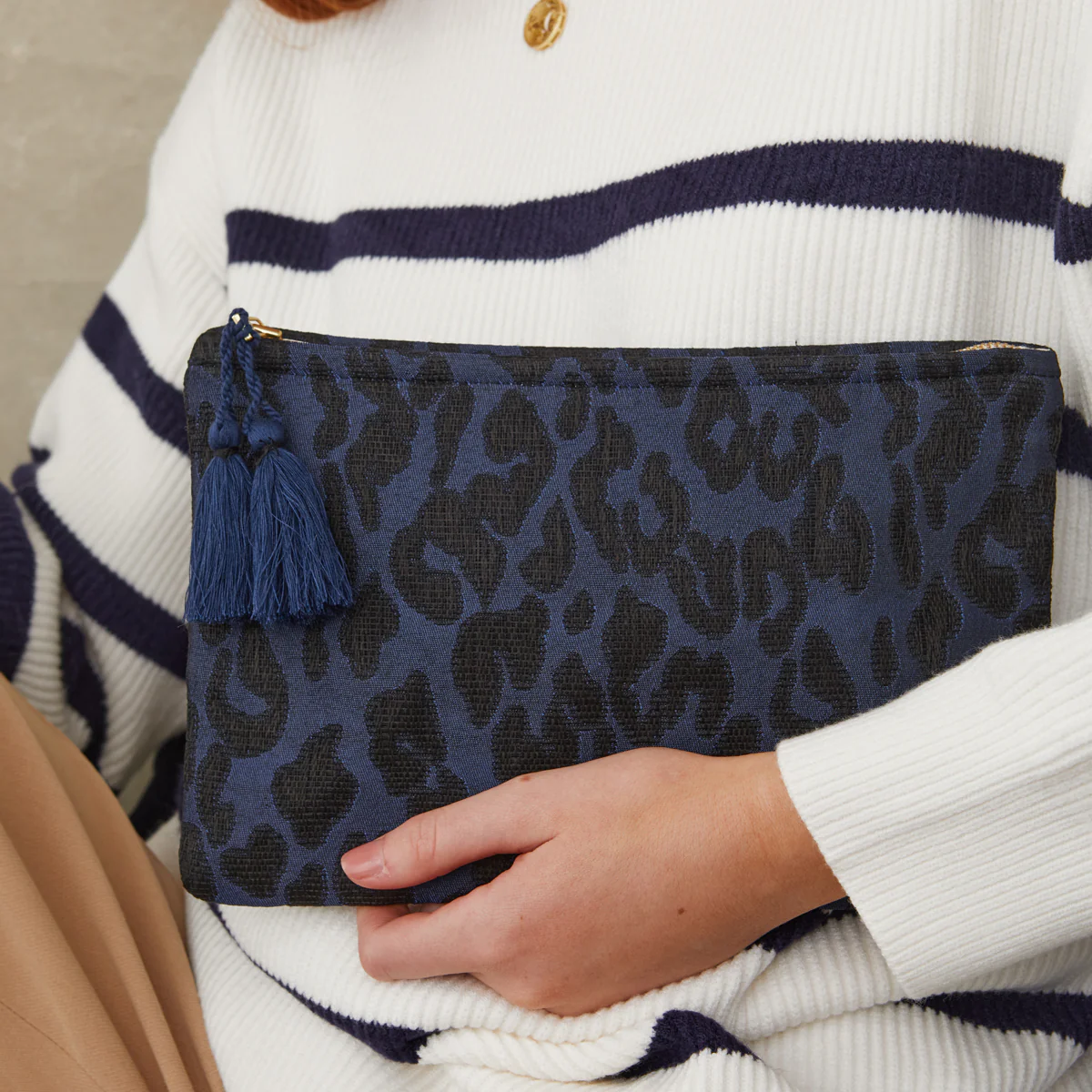 Navy Leopard Miami Pouch - Image 3