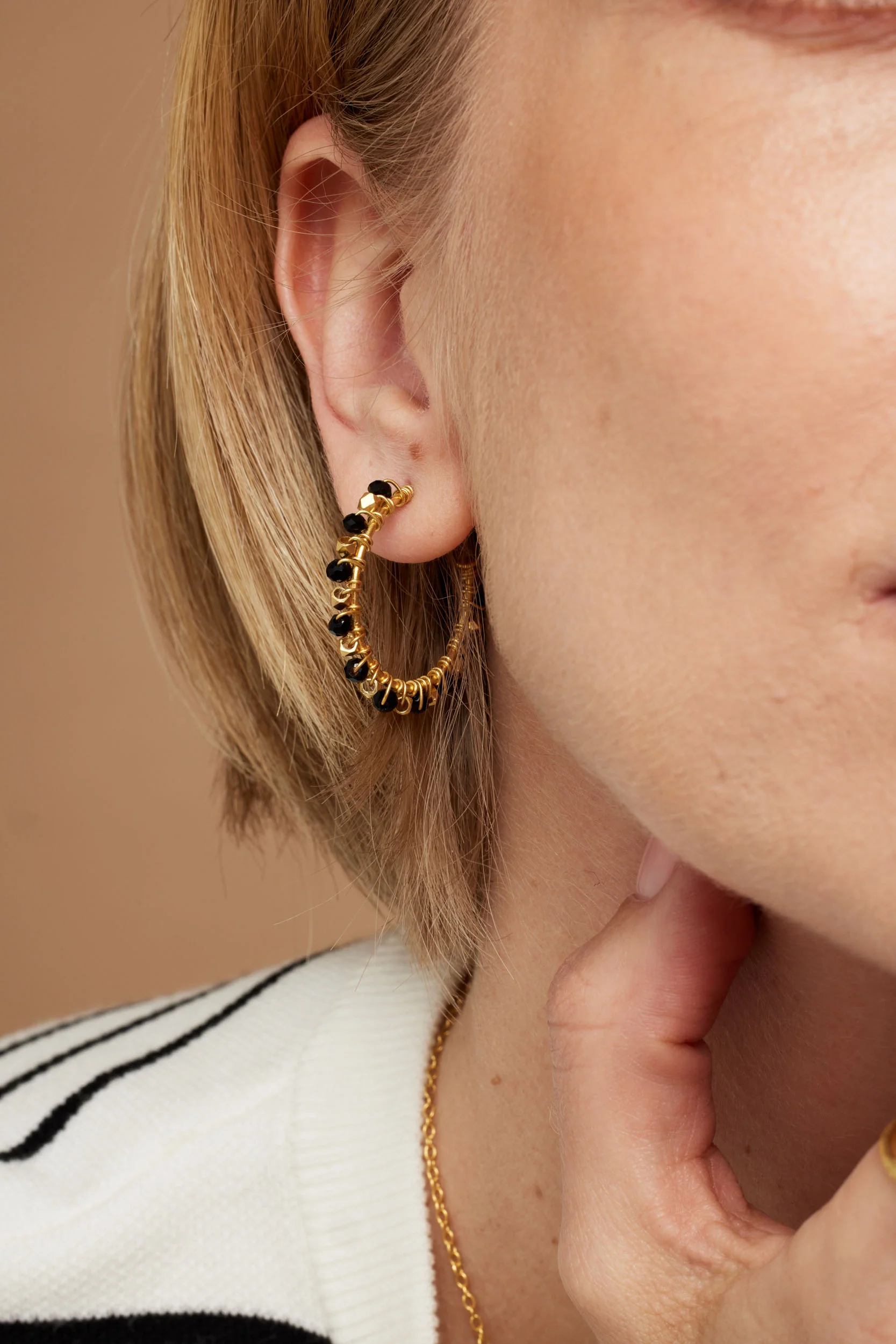 Mini Riva Black Onyx Earrings - Image 2