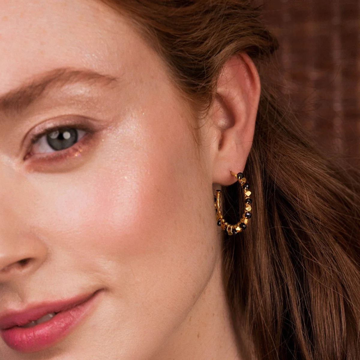 Mini Riva Black Onyx Earrings - Image 3