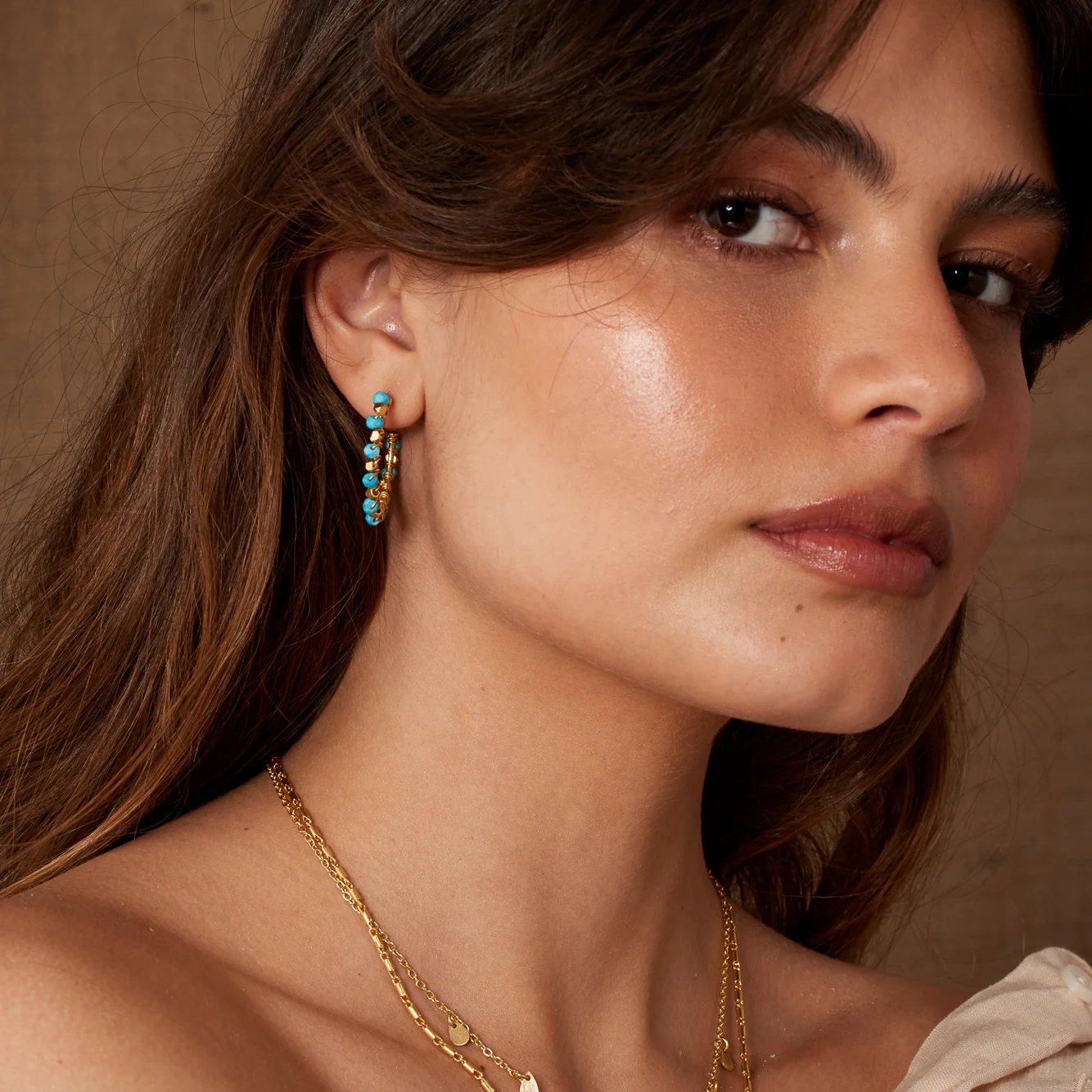 Mini Riva Turquoise Earrings - Image 2