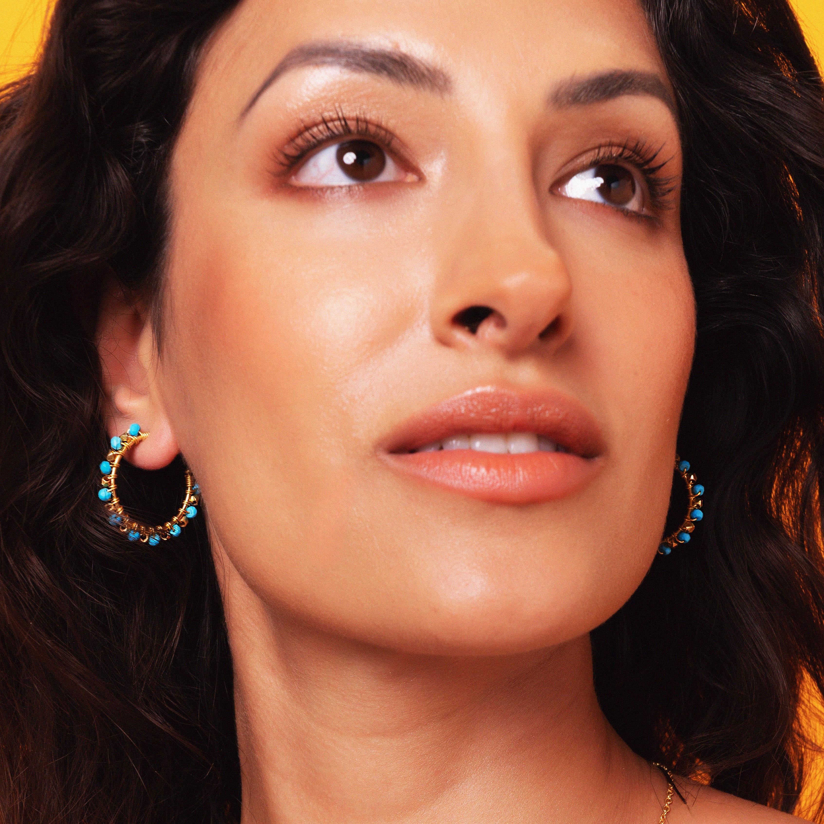 Mini Riva Turquoise Earrings - Image 3