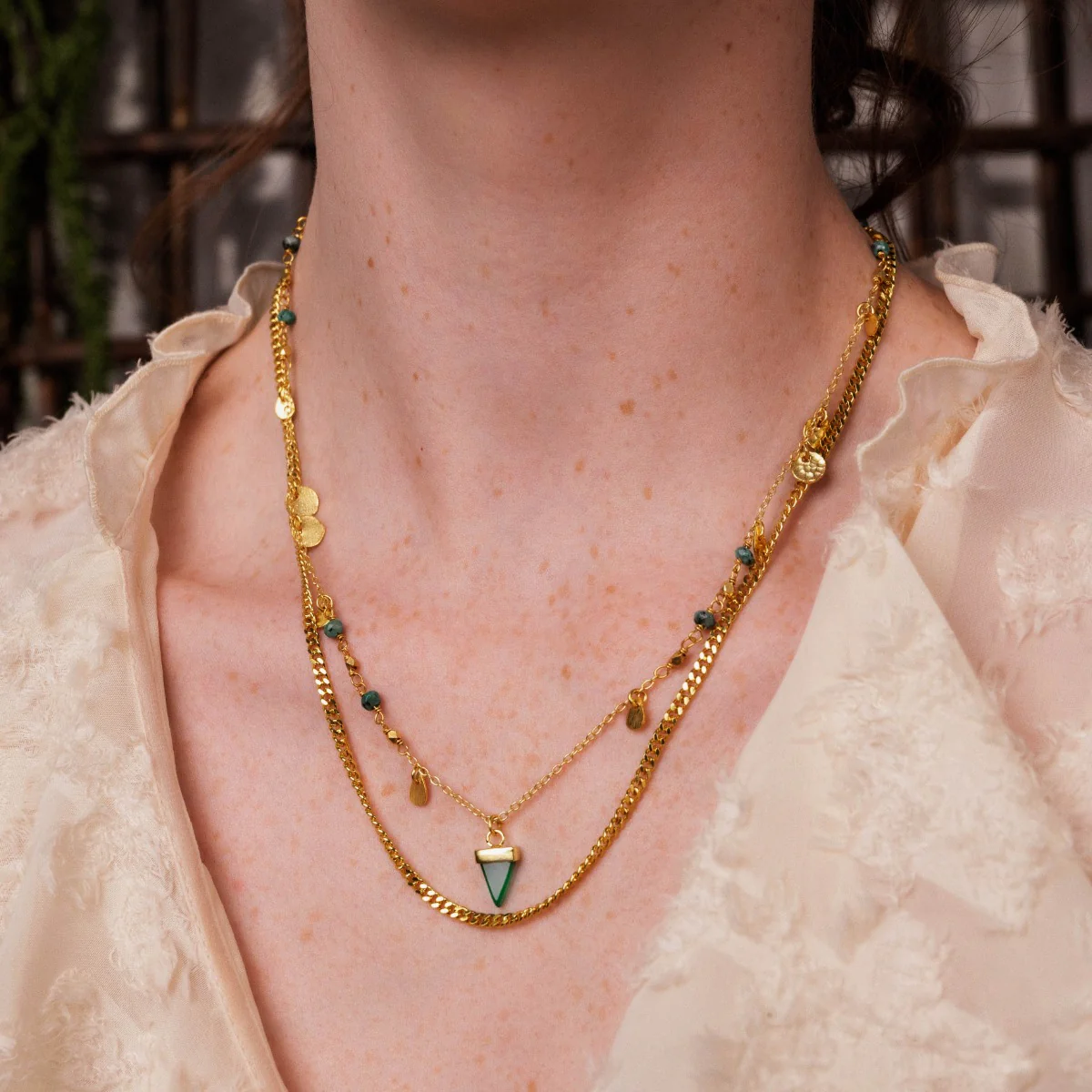 Misty Gold Chain Necklace Set - Image 4