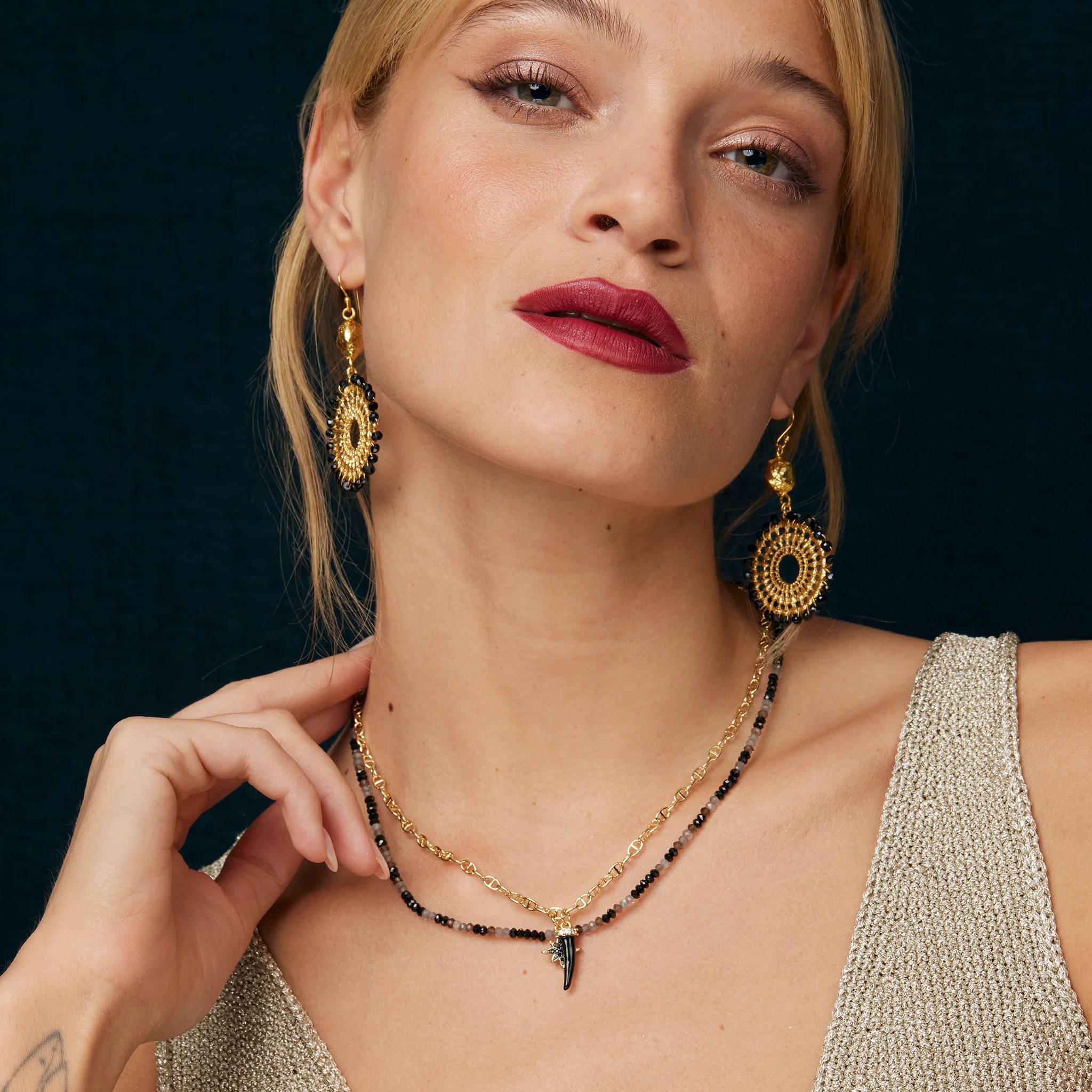 Nanette Necklace Black and Grey - Image 3