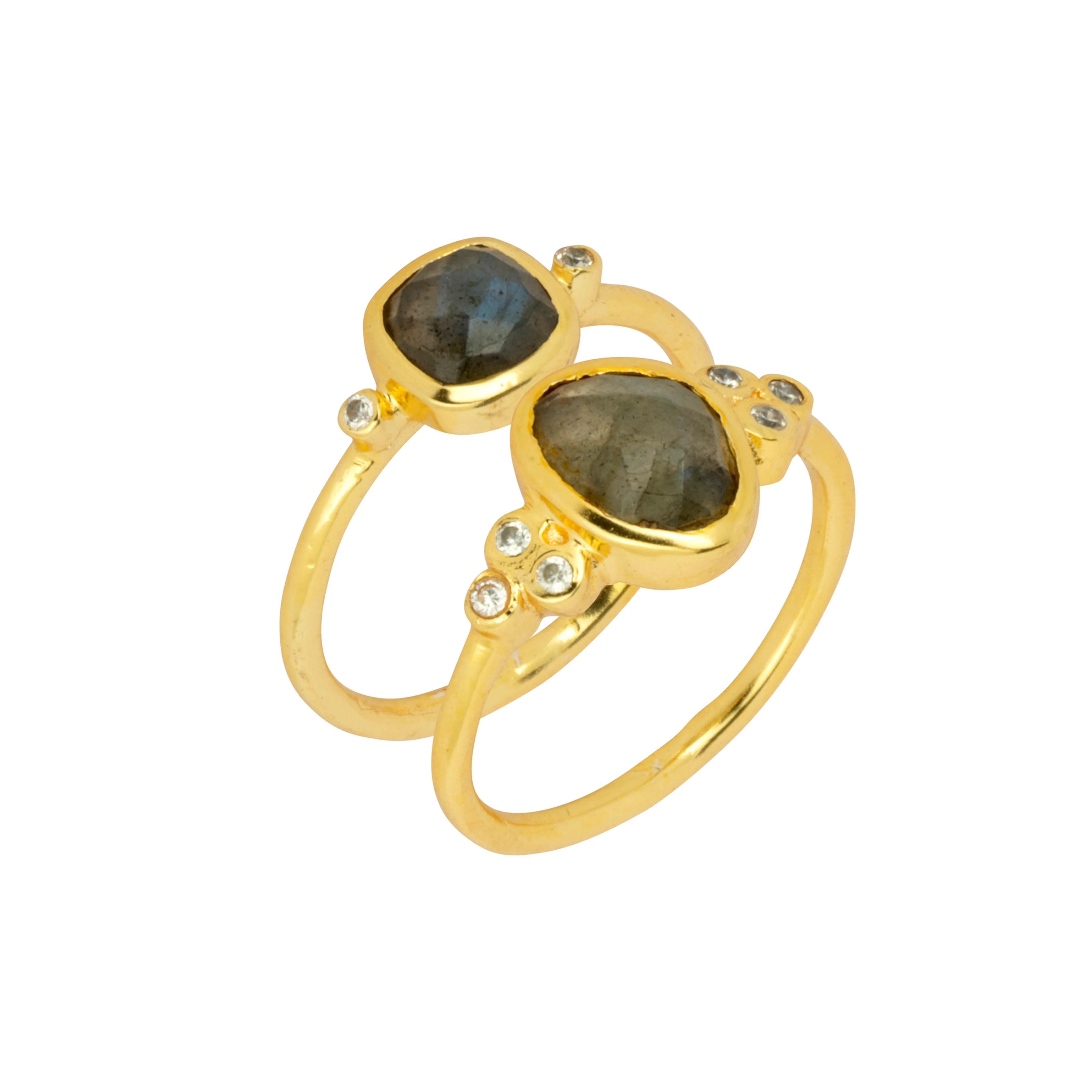 Naples Stacking Ring Set Labradorite