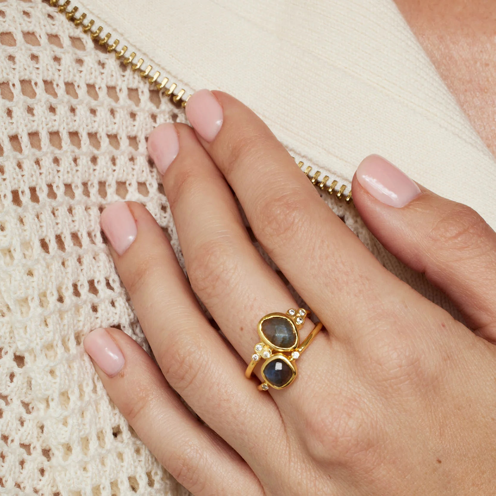 Naples Stacking Ring Set Labradorite - Image 2
