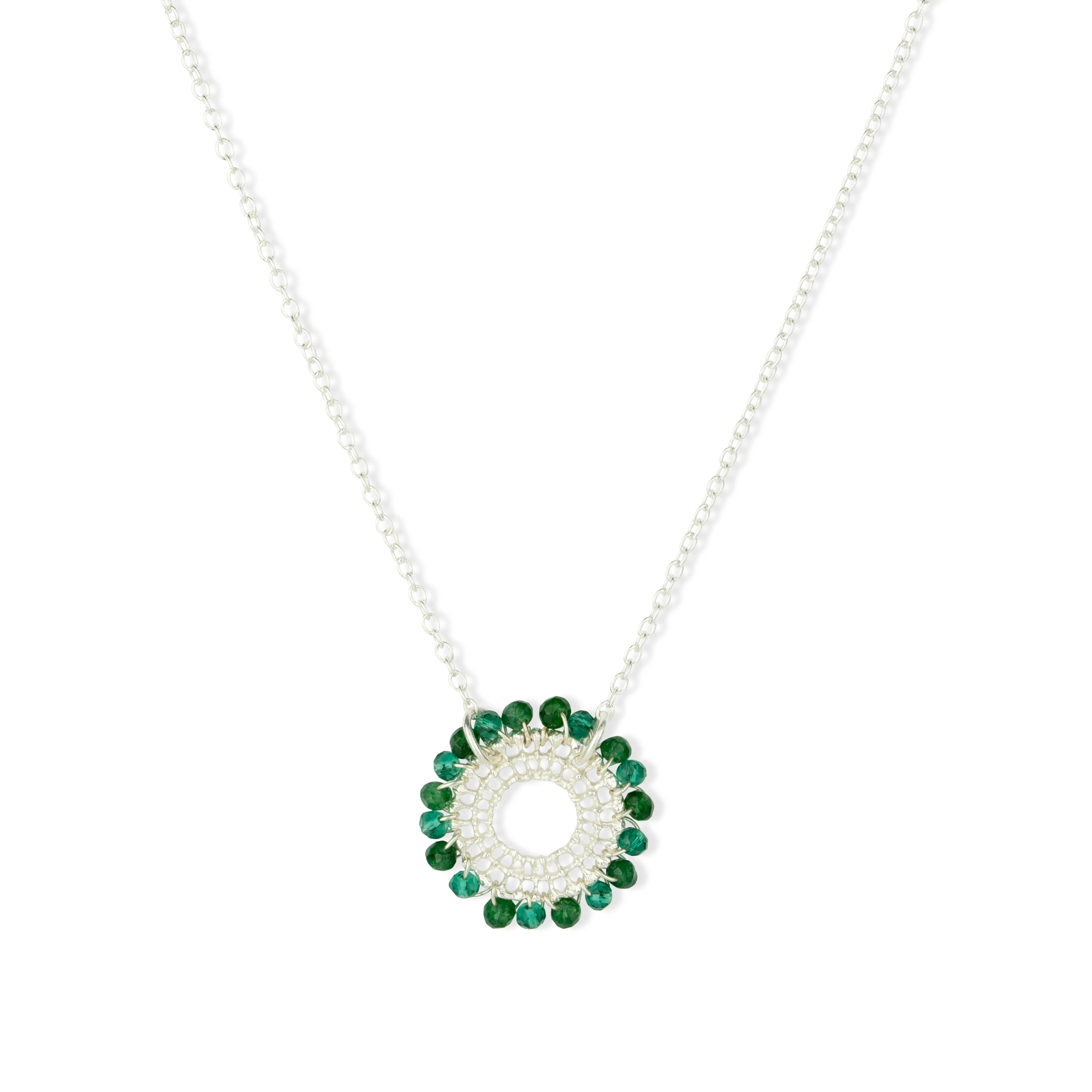 Nelly Silver & Green Necklace