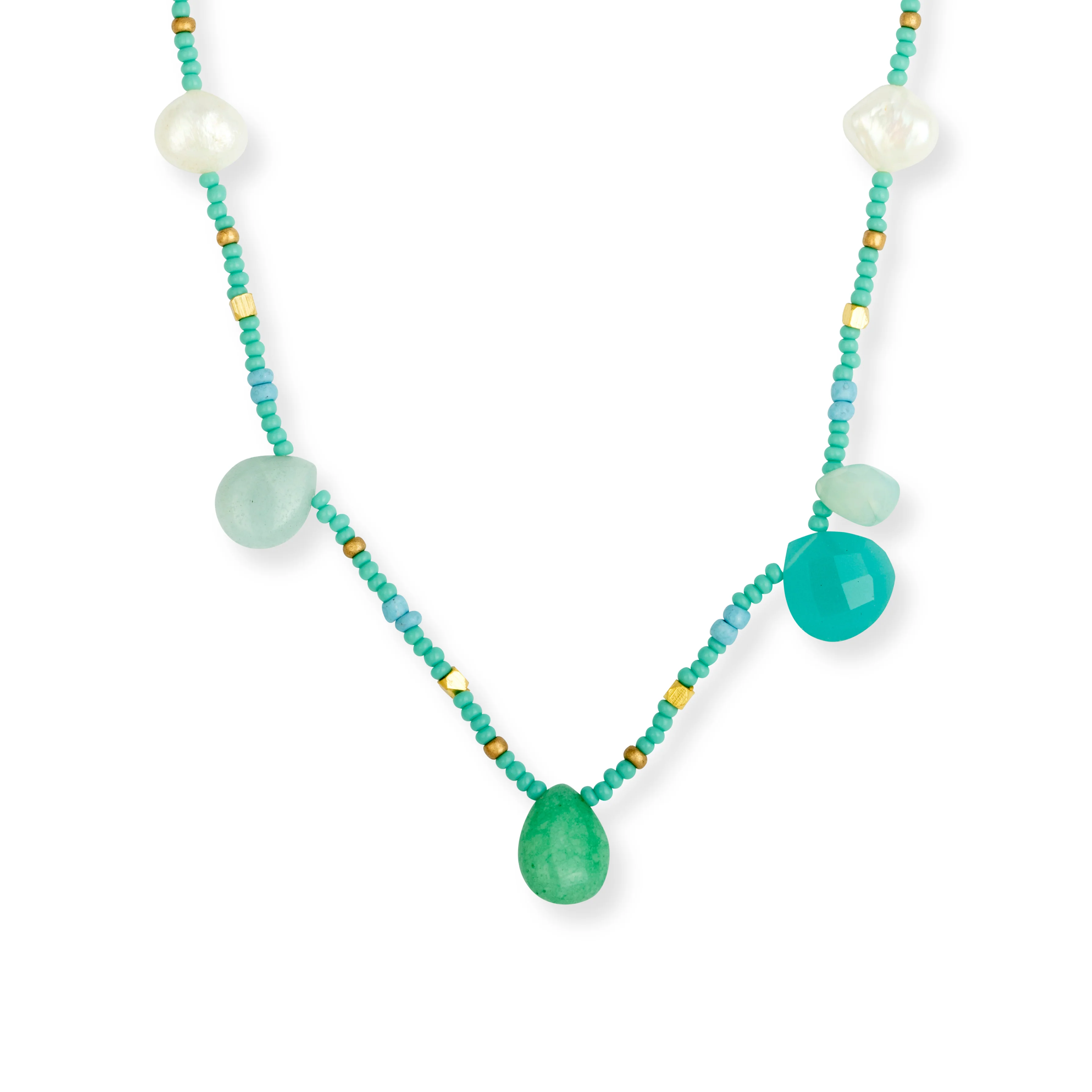 Neptune Asymmetric Beaded Necklace