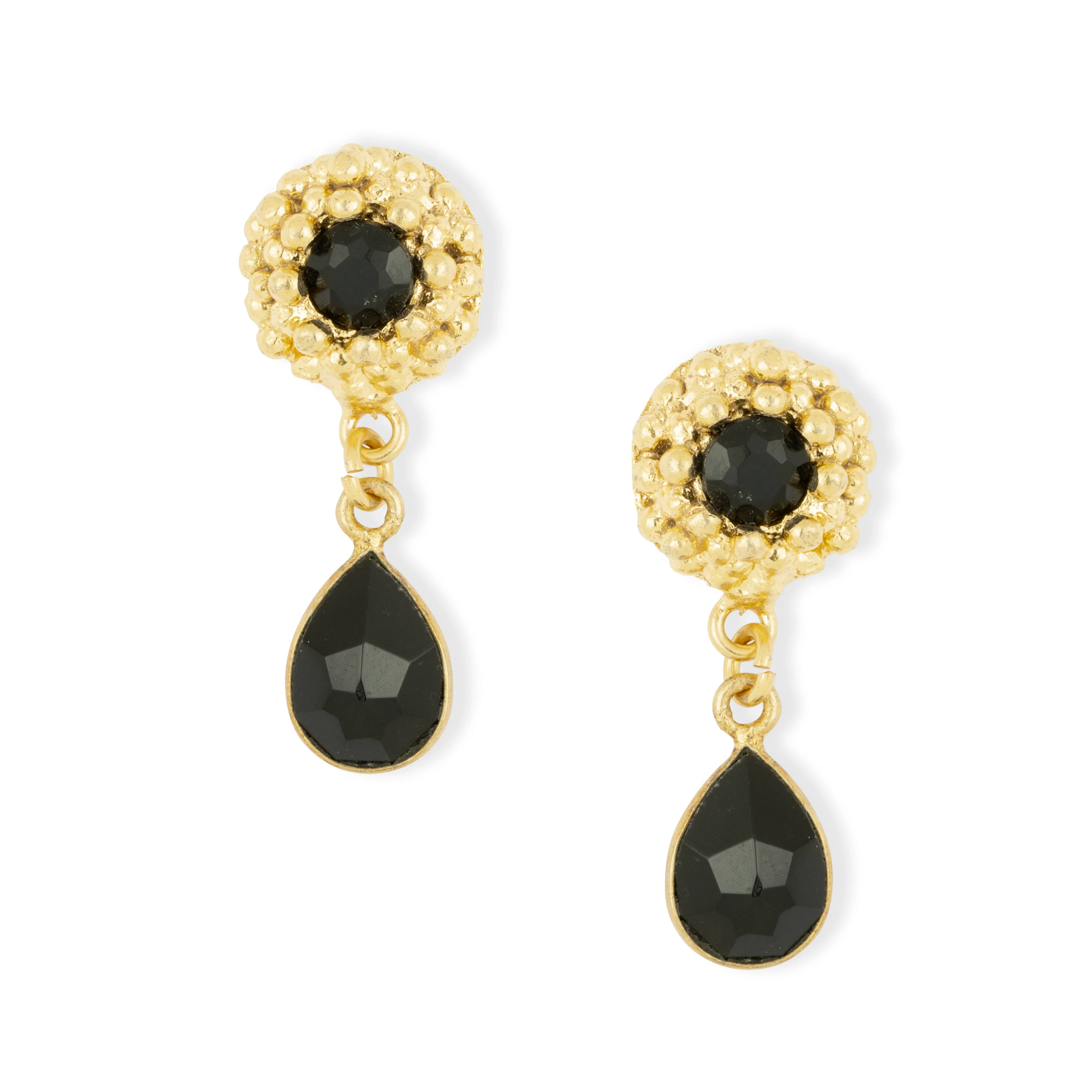 Neve Black Flower Earrings