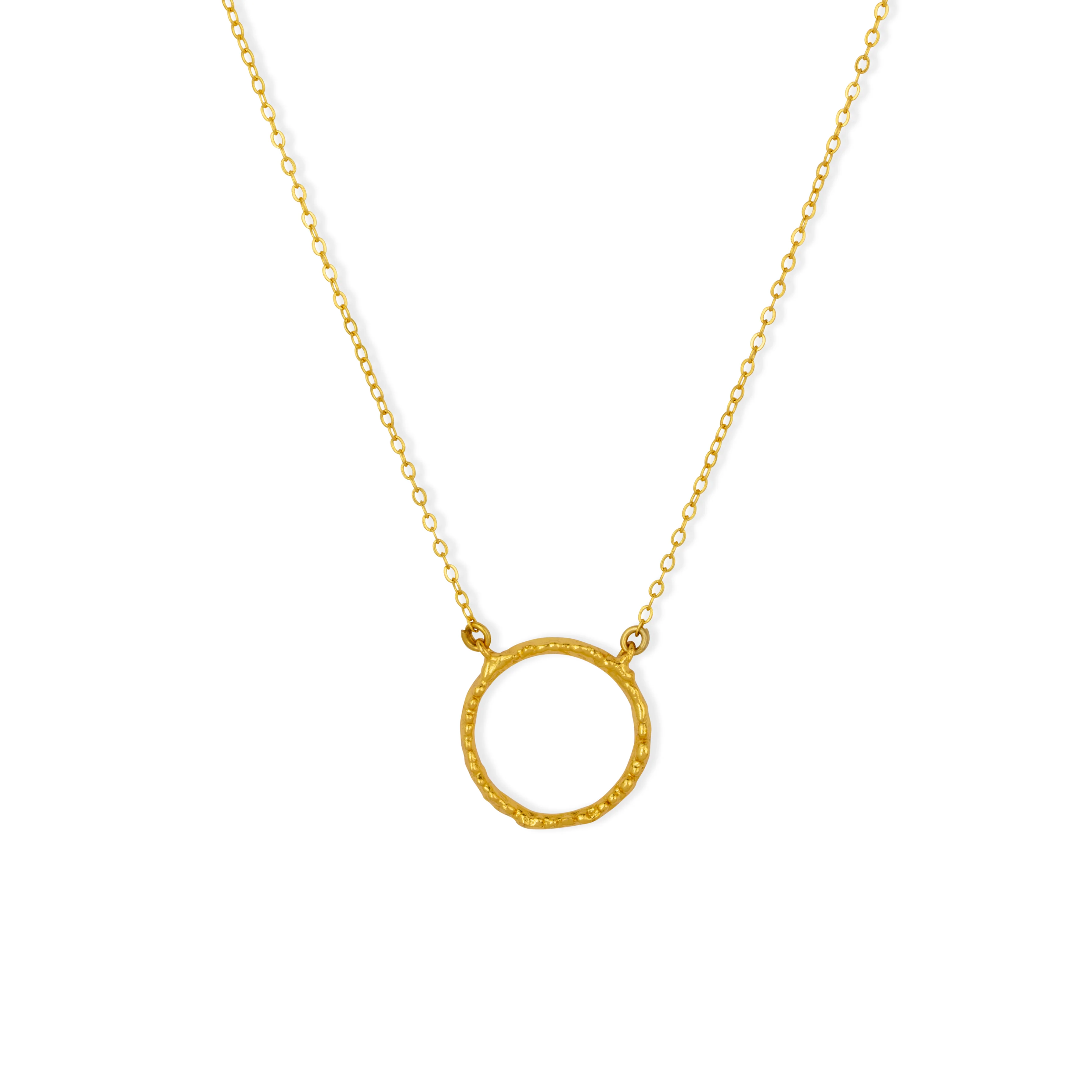 Nia Gold Ring Pendant Necklace