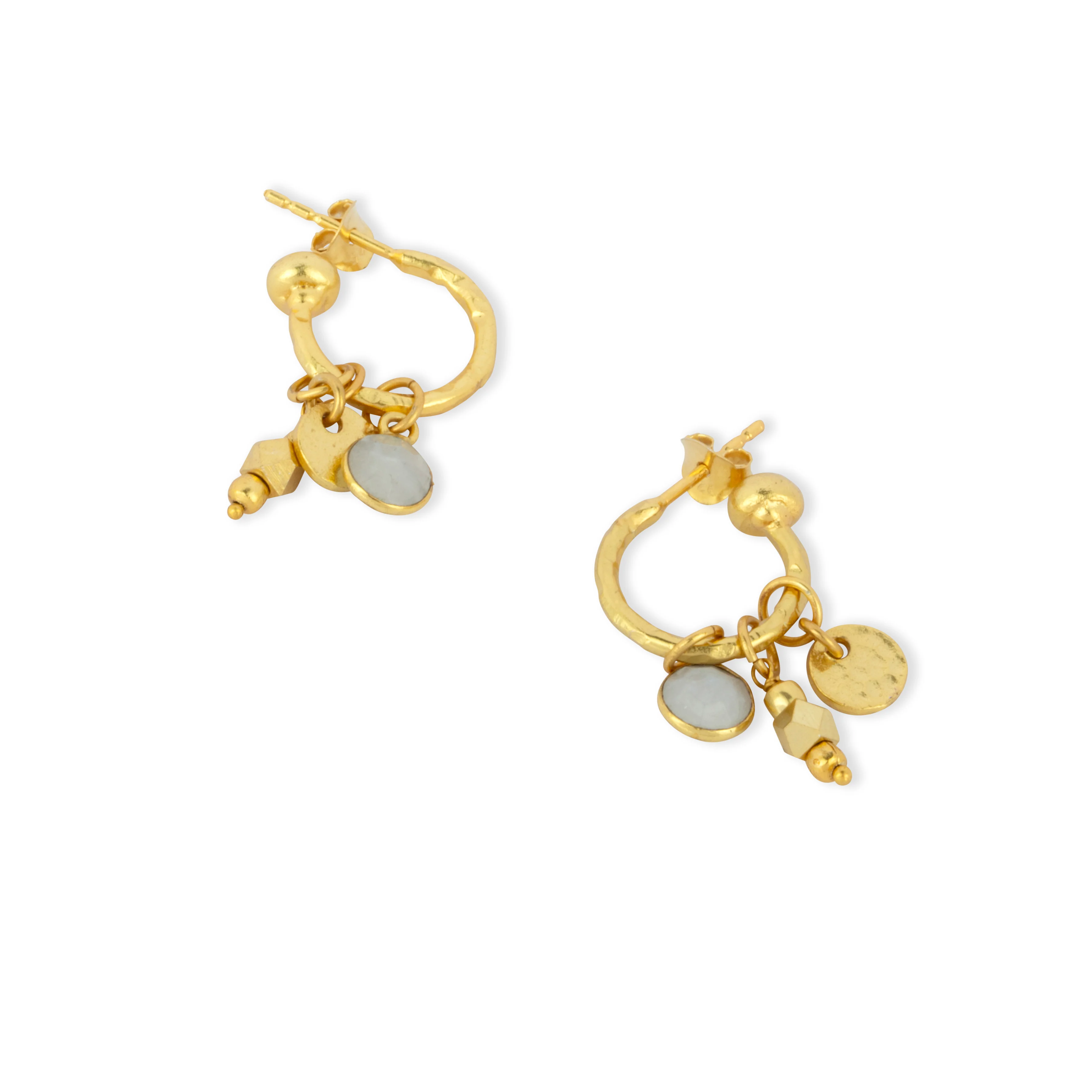 Nori Hoop Earrings White Moonstone