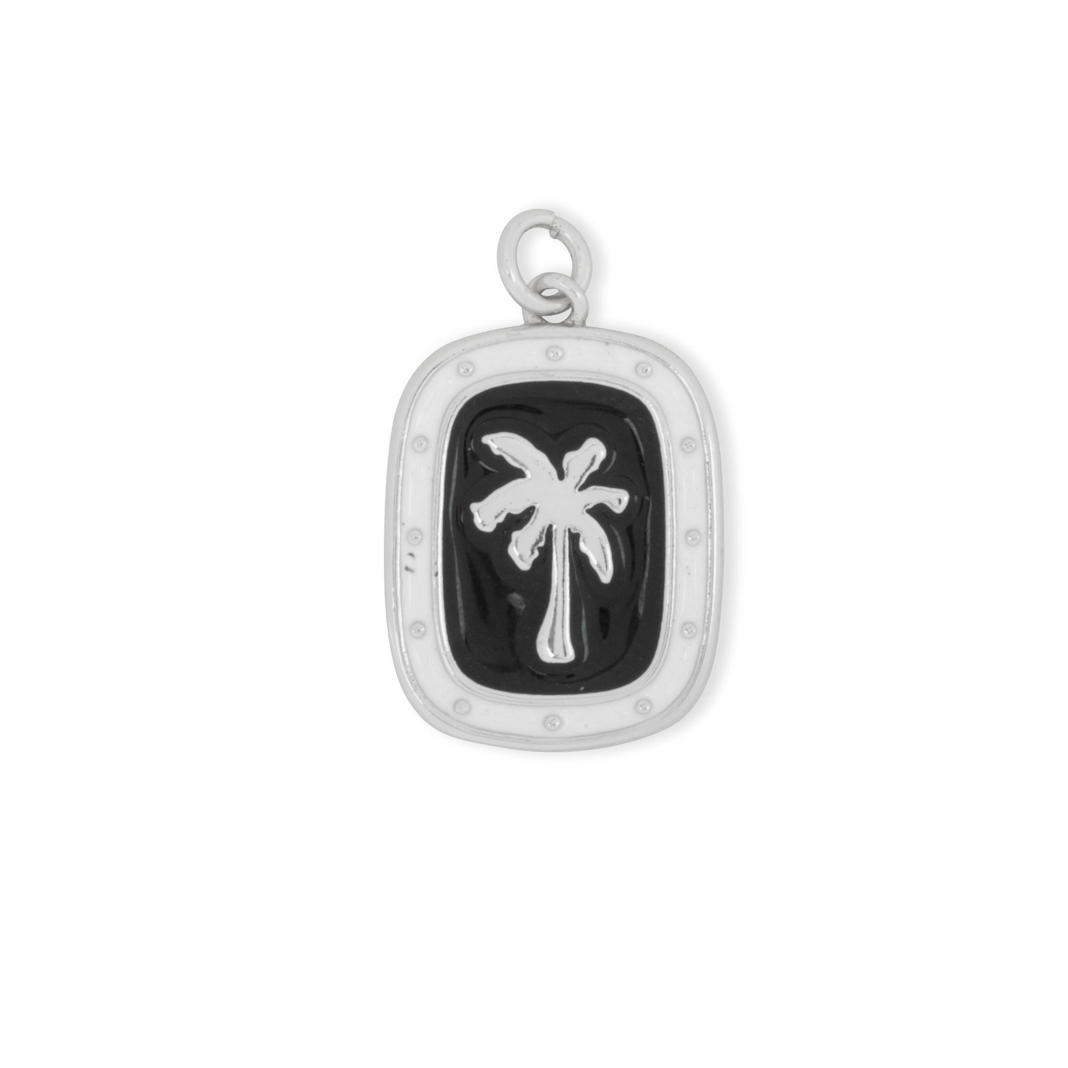 Palm Tree Medal Silver Charm
