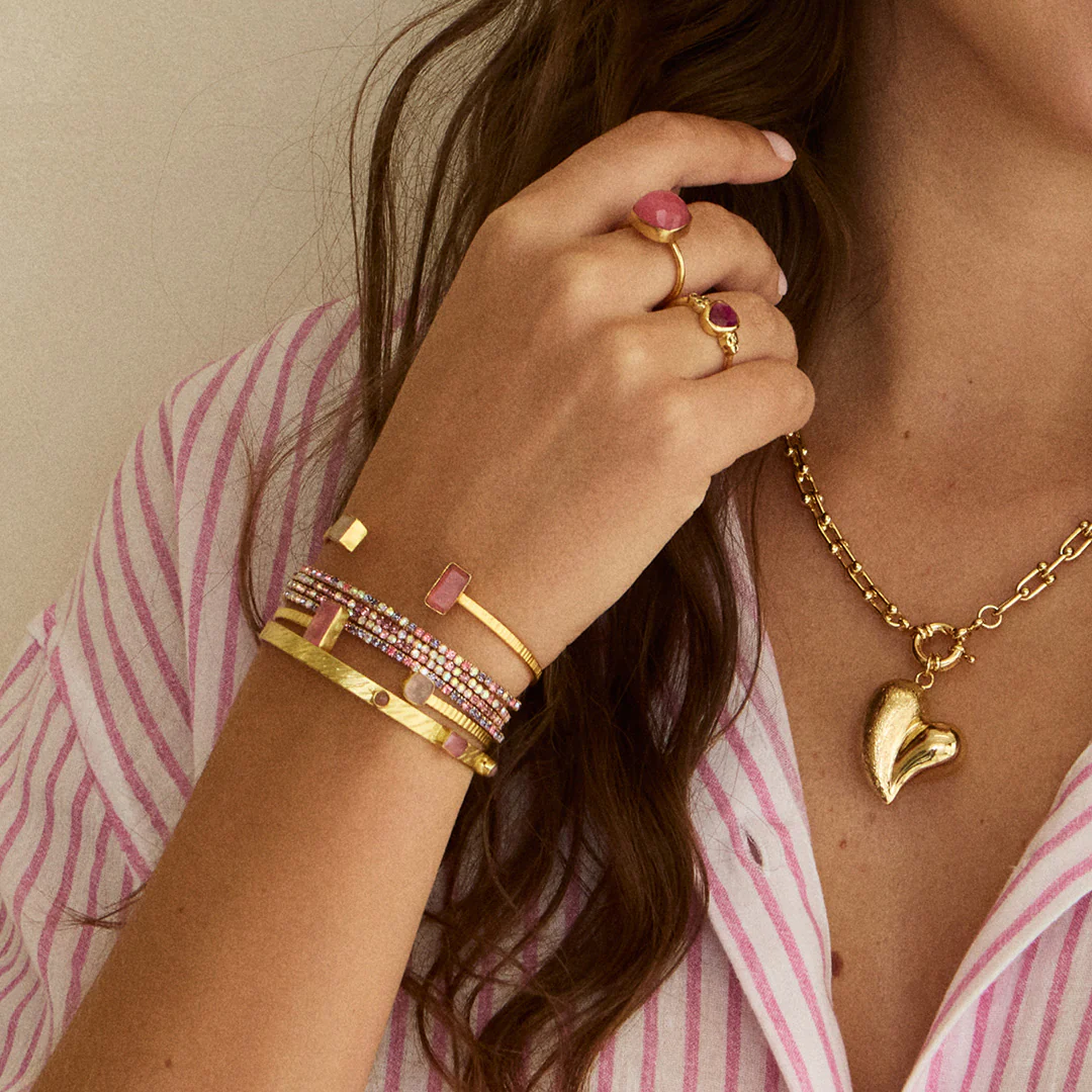 Palma Gemstone Bangle Pink - Image 2