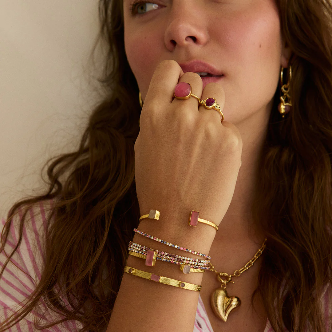 Paros Gemstone Bangle pink - Image 2
