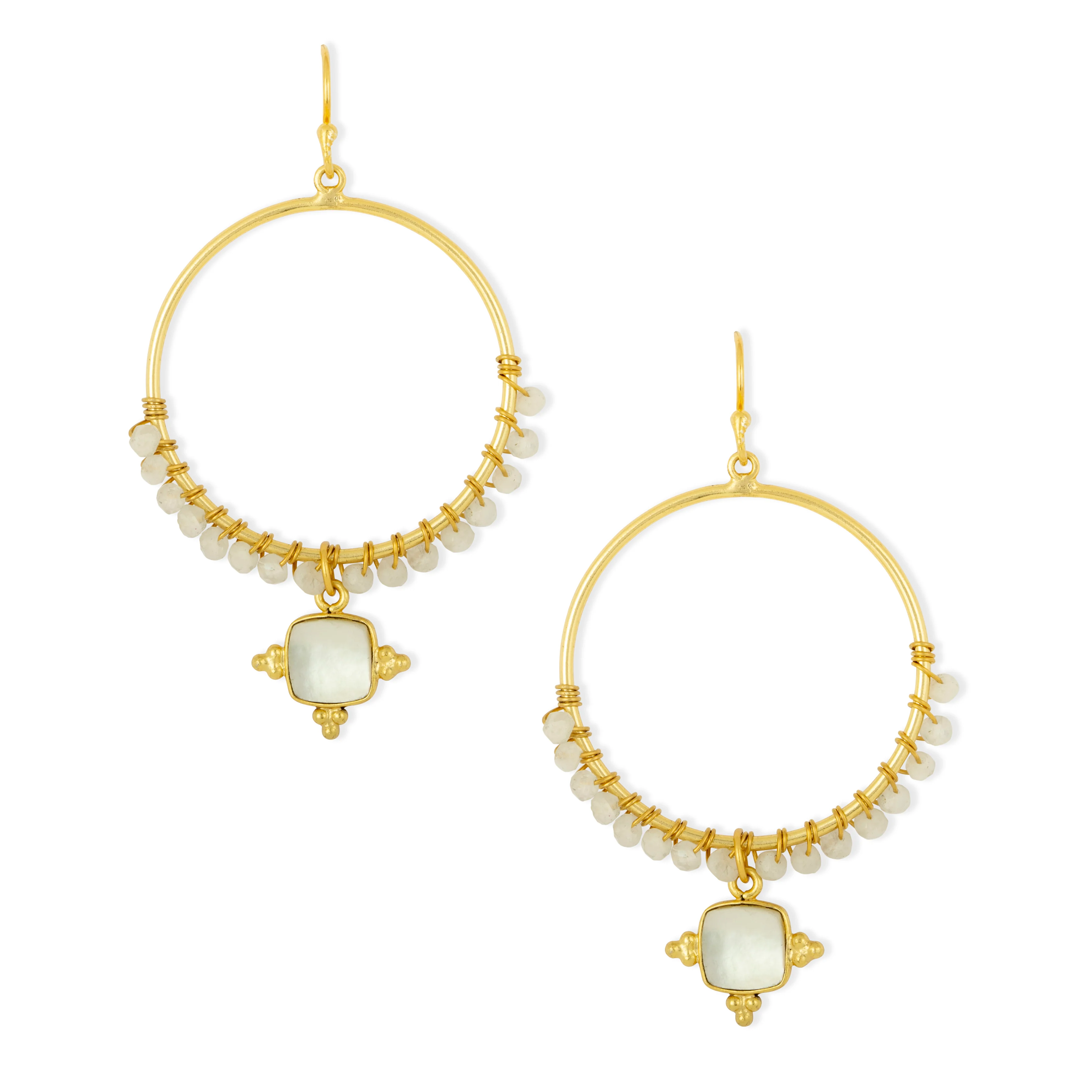 Parga Pearl Hoop Earrings Pearl