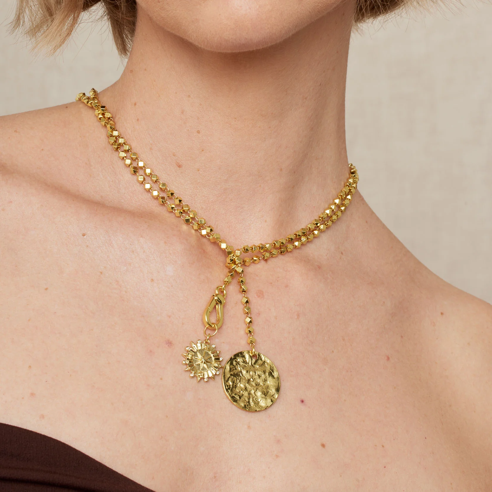 Paris Long Gold Coin Necklace - Image 6