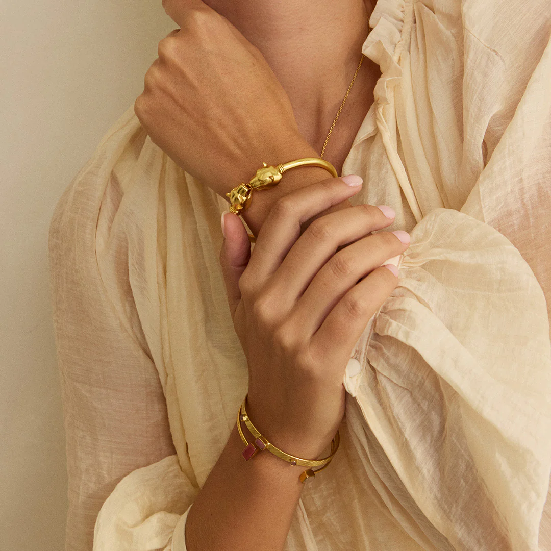 Paros Gemstone Bangle pink - Image 3