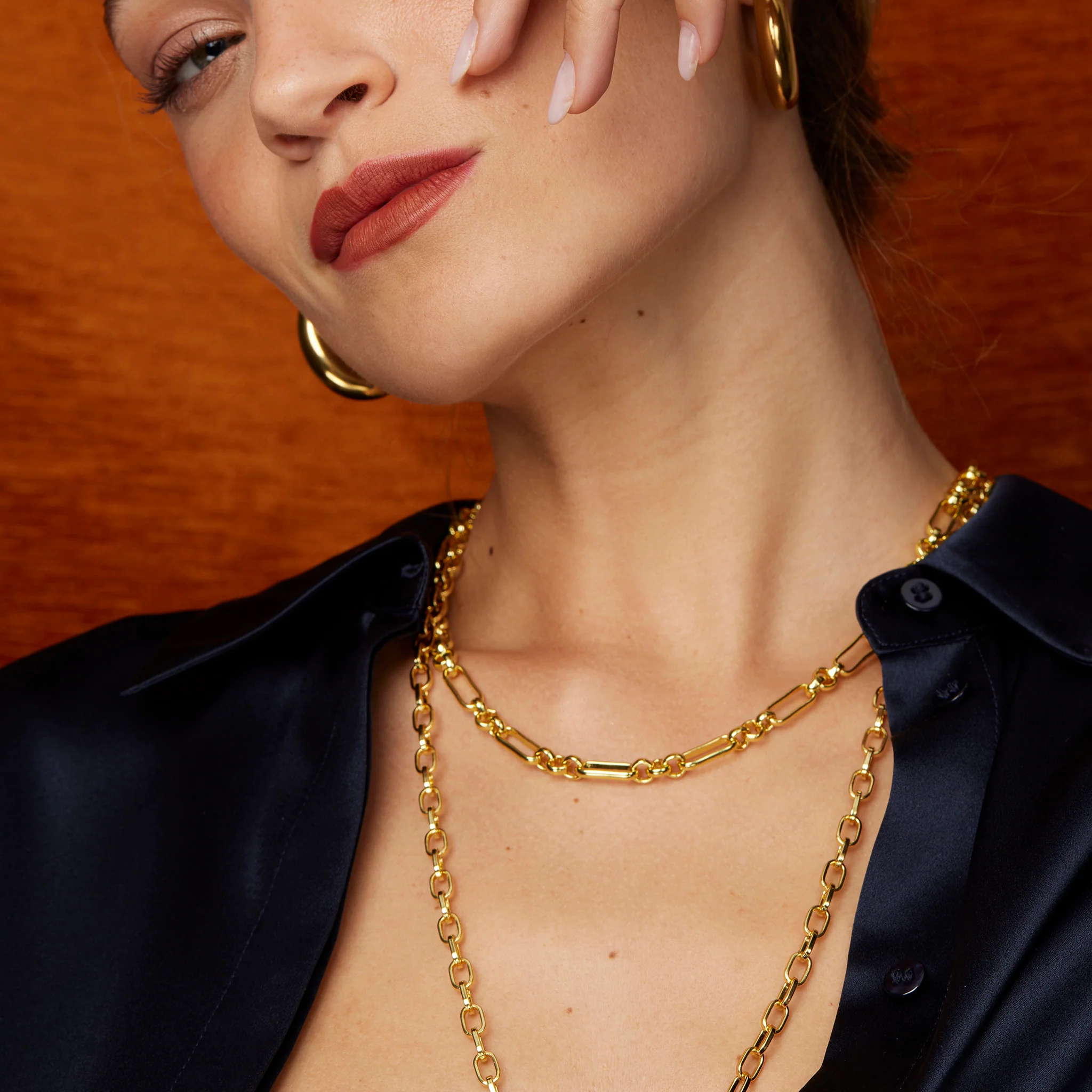 Gold Piaf Chain Necklace - Image 6