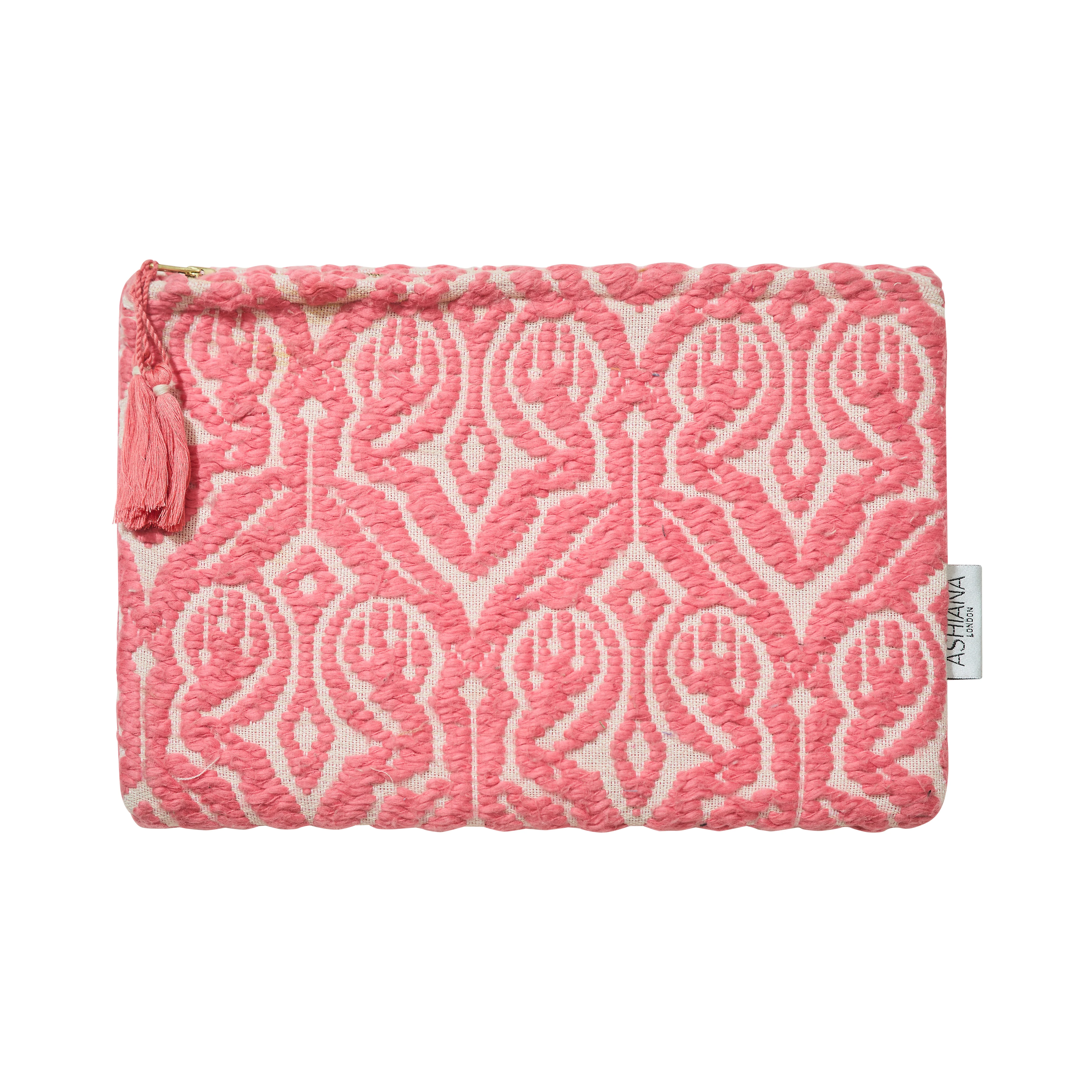 Pink Oriental Jacquard Pouch