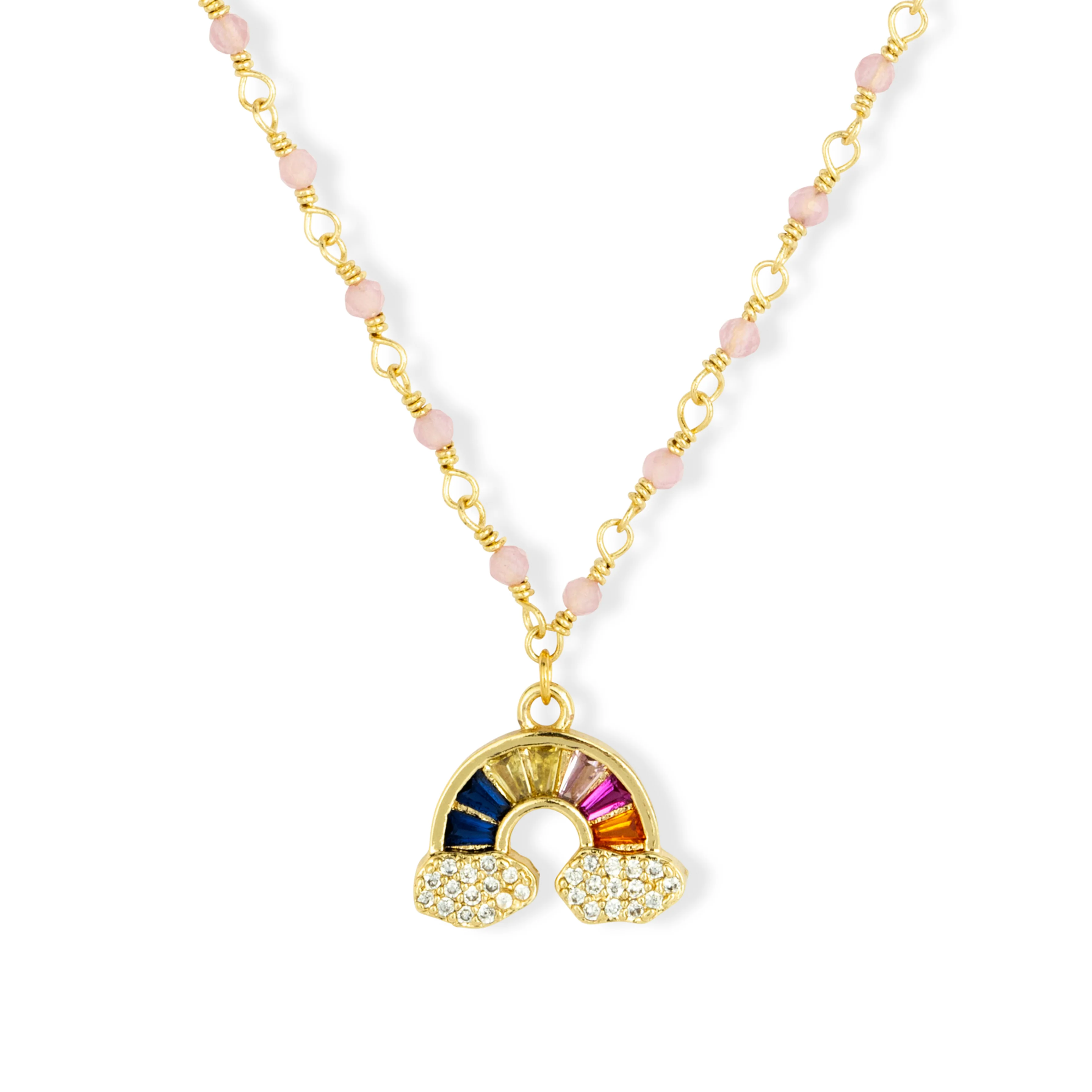 Pink Rainbow Pendant Necklace