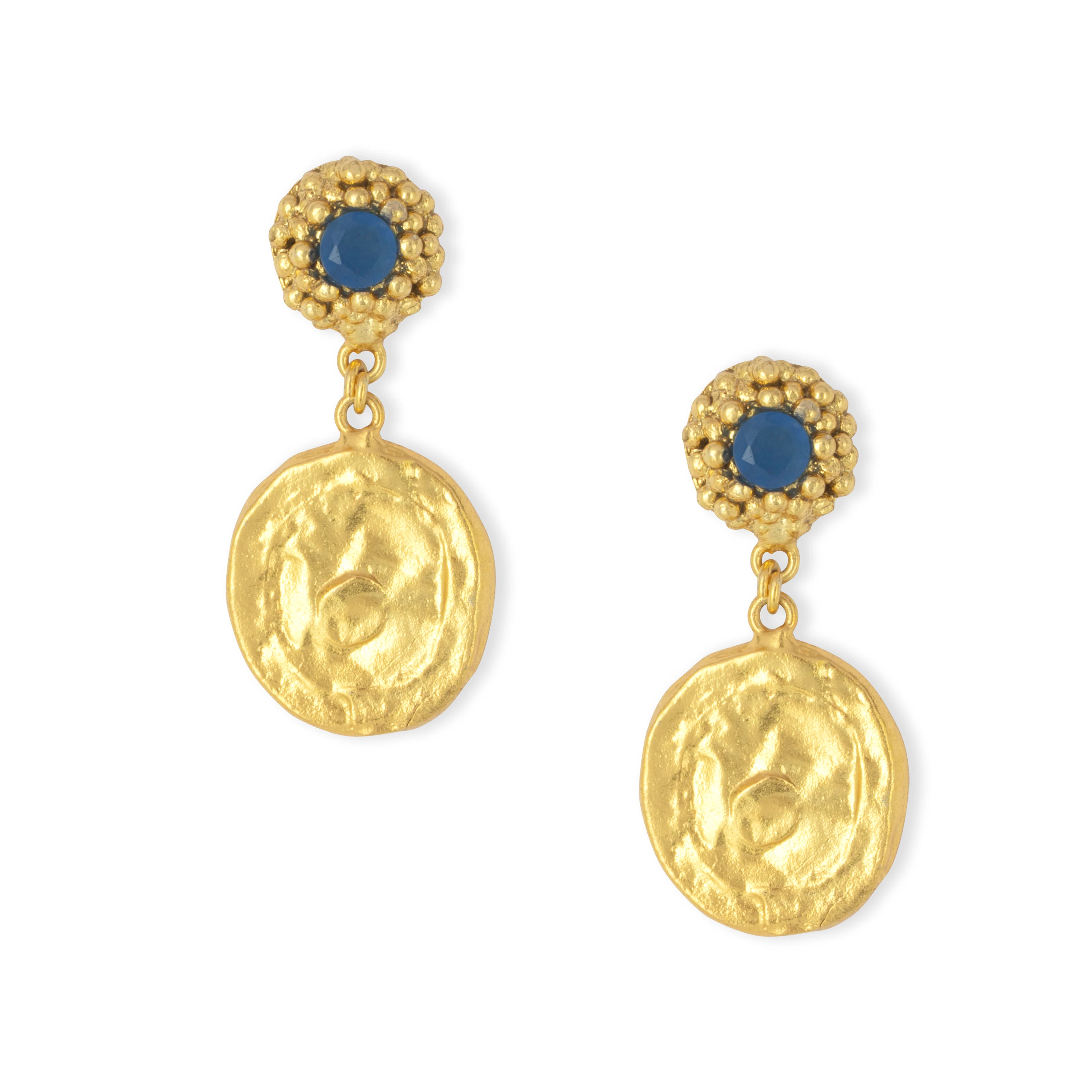 Poppy Flower Stud Coin Earrings