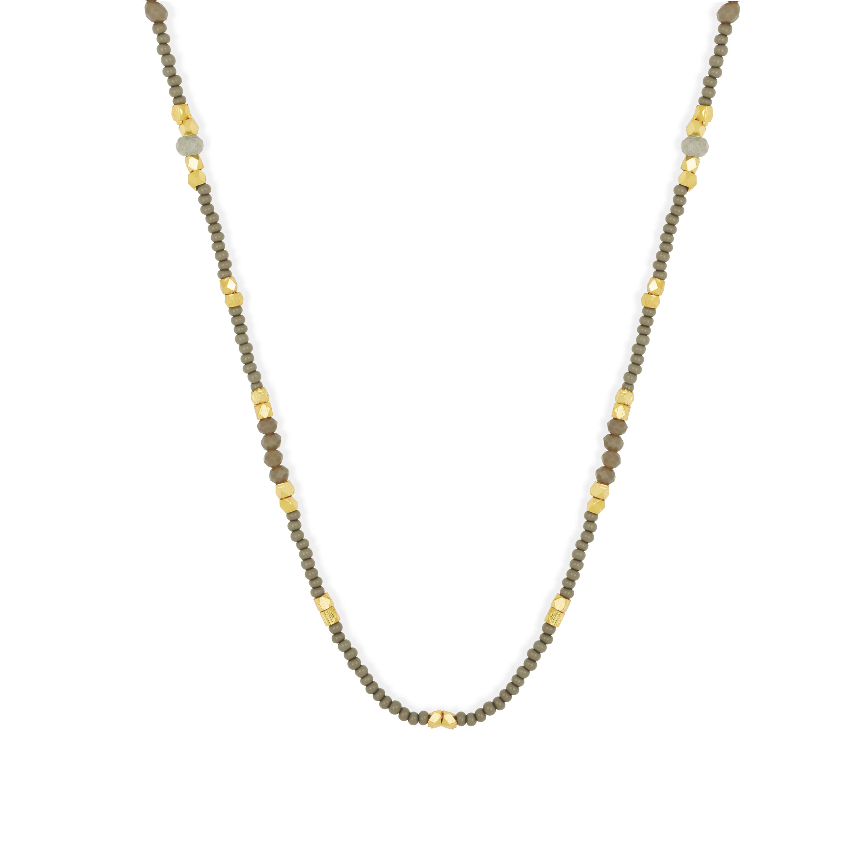 Riley Grey Beaded Necklace