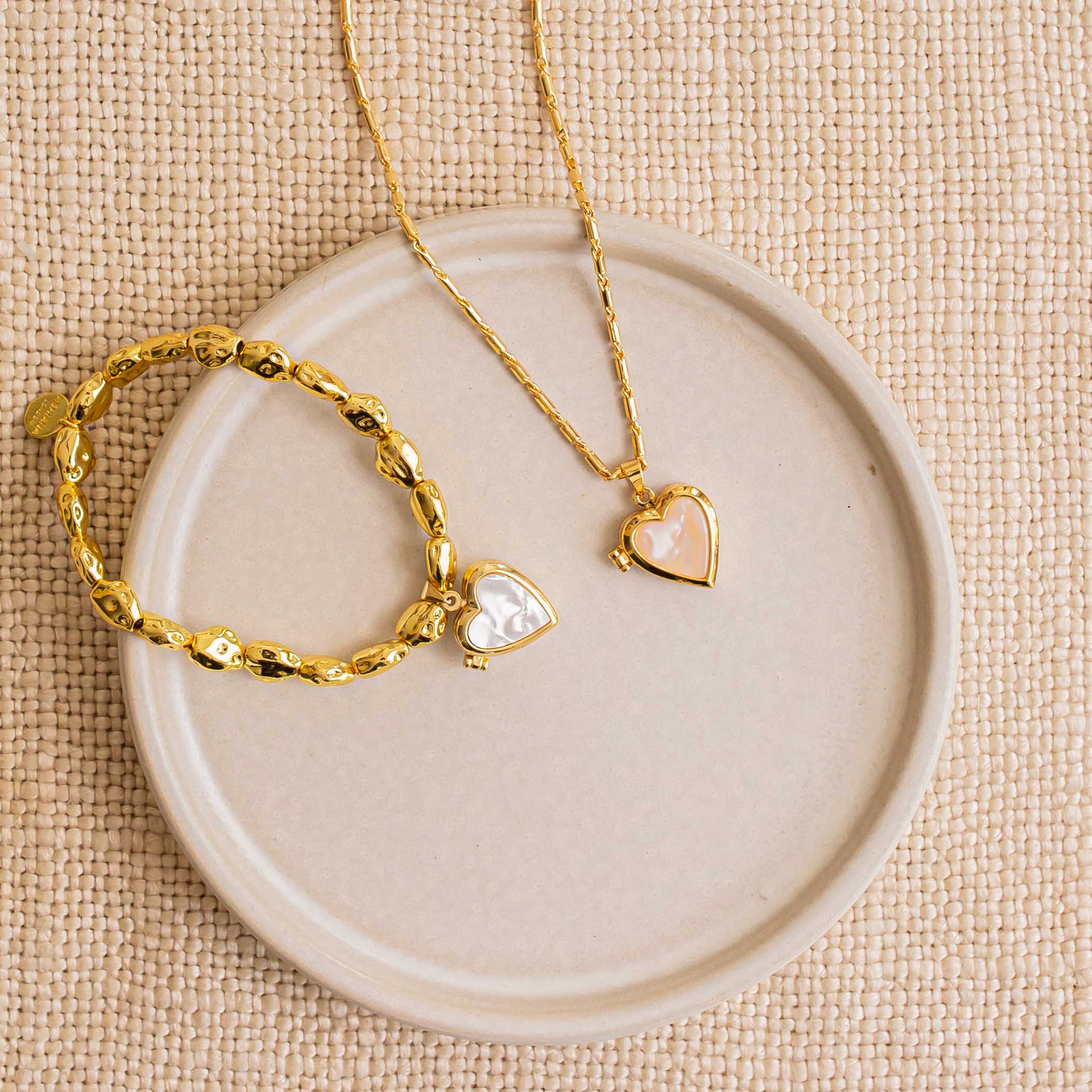 Roxy Heart Locket Necklace White - Image 3