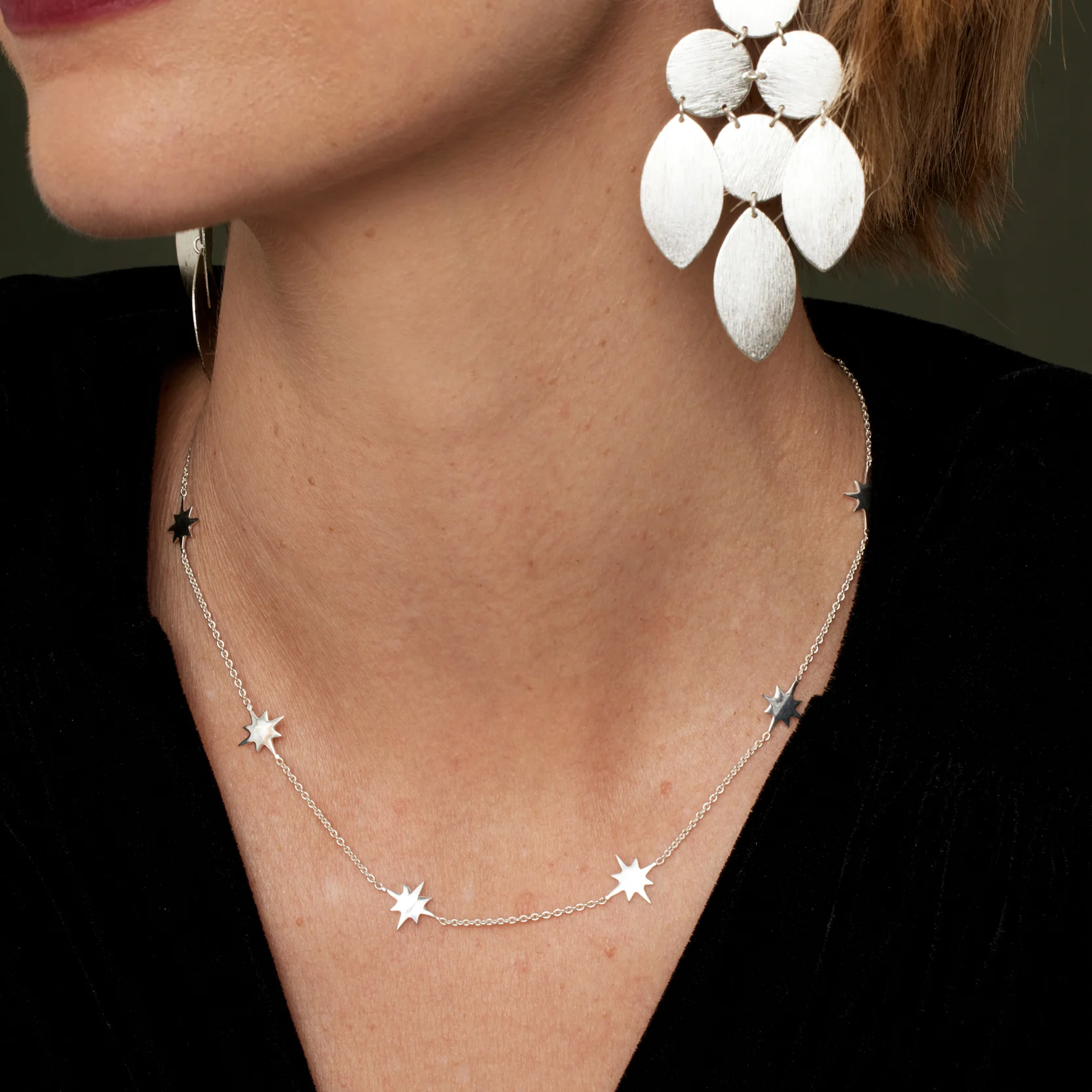 Sara Silver Star Necklace - Image 3