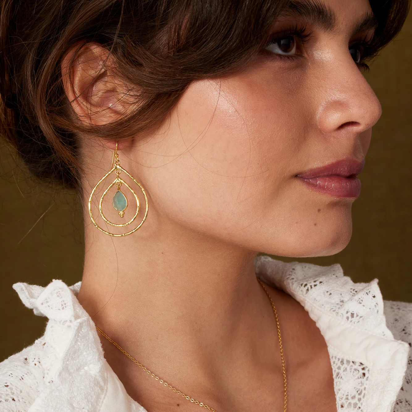 Saskia Earrings Aqua Chalcedony - Image 2