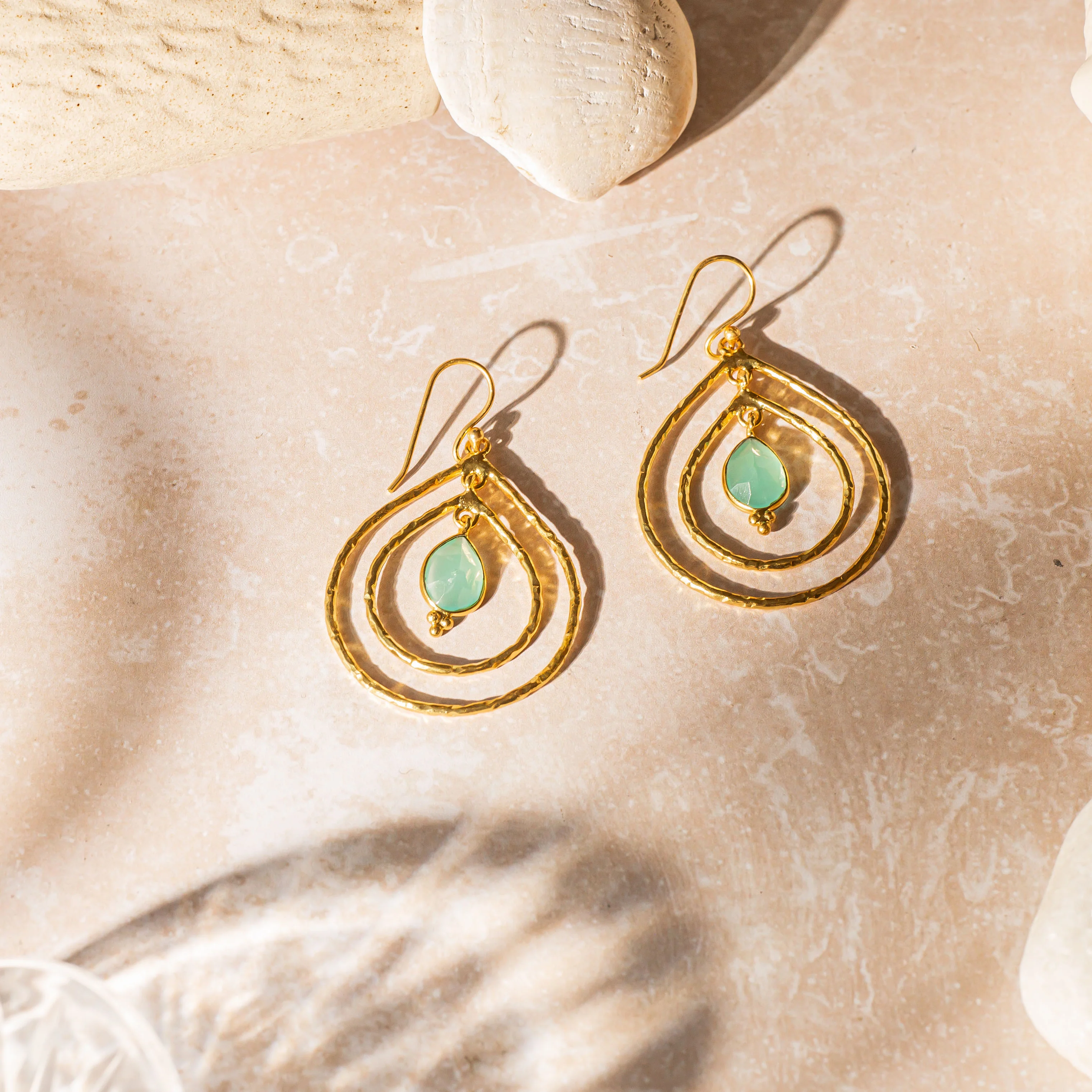 Saskia Earrings Aqua Chalcedony - Image 3